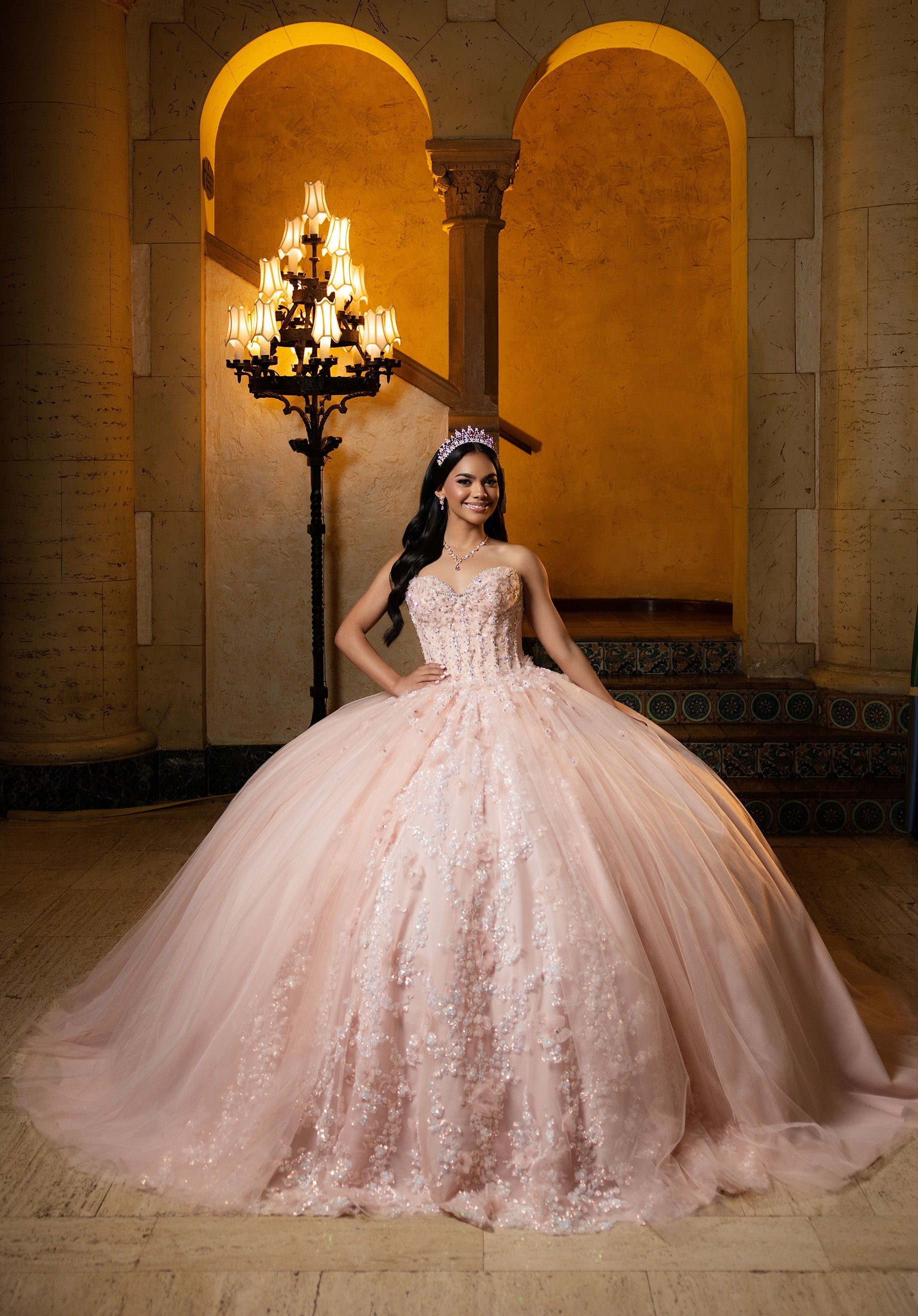 morilee-coralia-quincea-era-festkleid-glitzer-t-ll-3d-blumen image 4