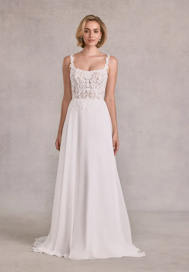 morilee-senna-brautkleid-a-linie-aus-wildflower-kollektion-florale-spitze-chiffo image 1