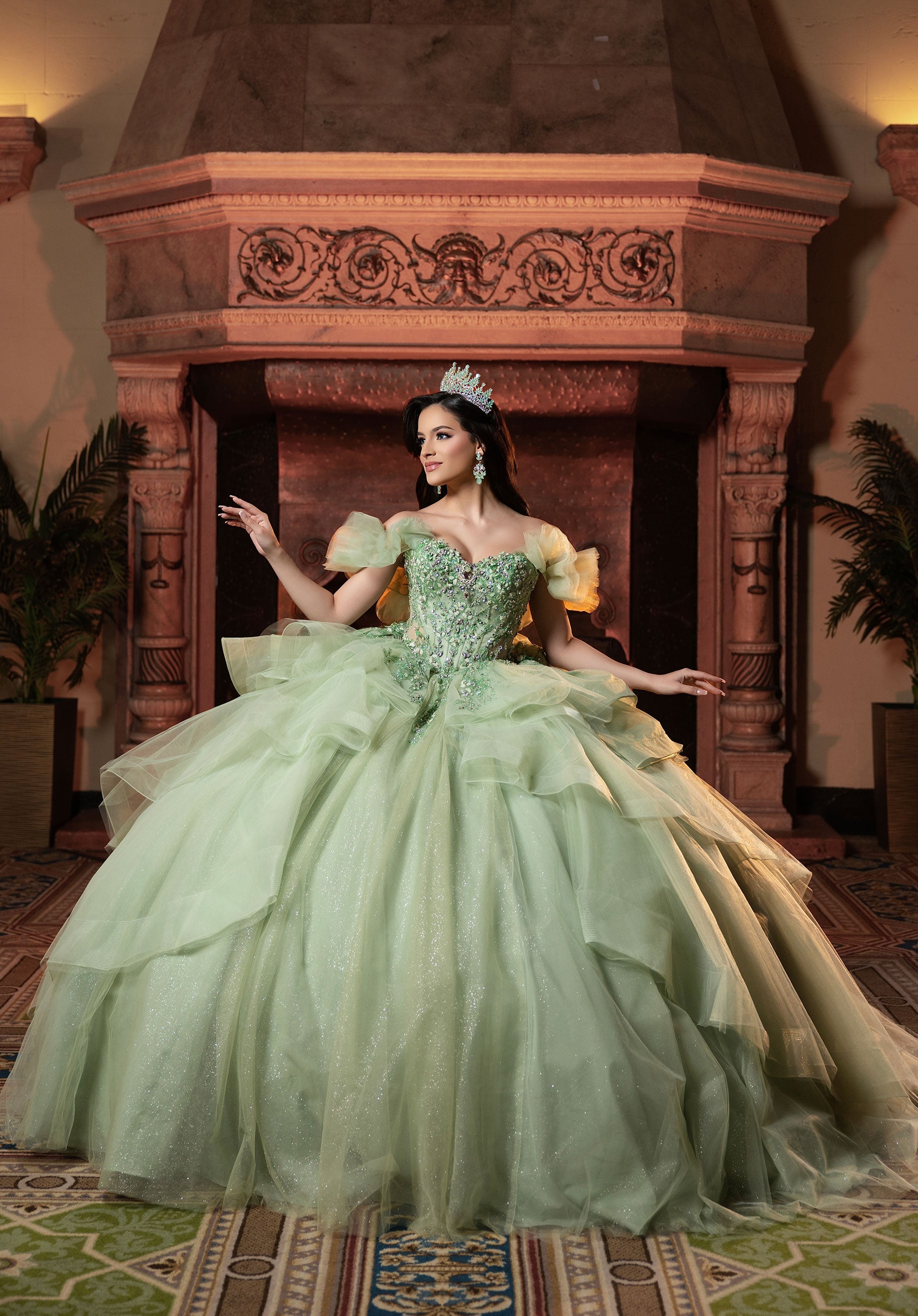 morilee-vizcaya-celemente-quincea-era-kleid-glitzer-t-ll-mit-corsage-und-abnehmb image 1