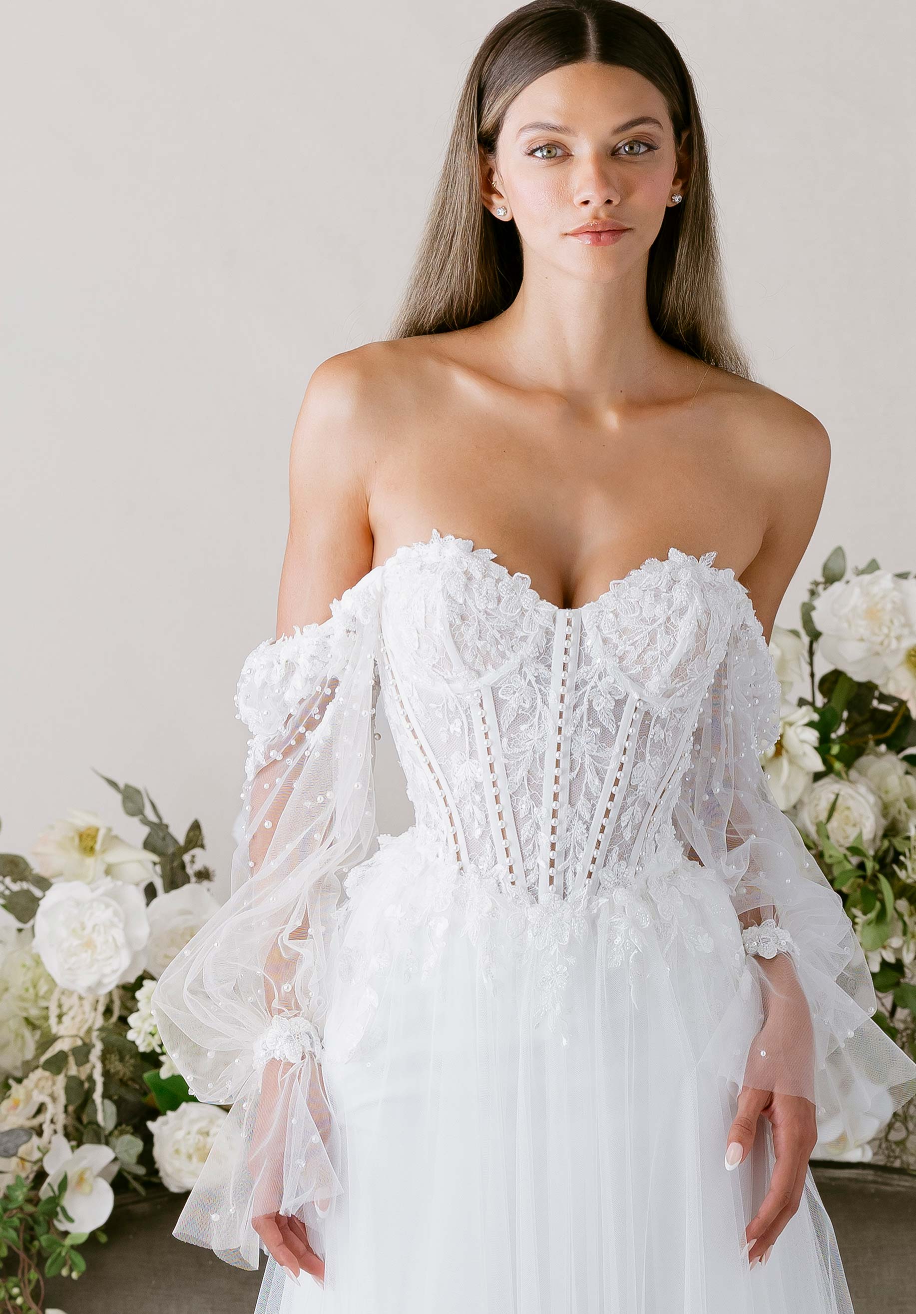 morilee-clara-brautkleid-fit-flare-sweetheart-mit-t-ll-berrock-und-rmeln image 2