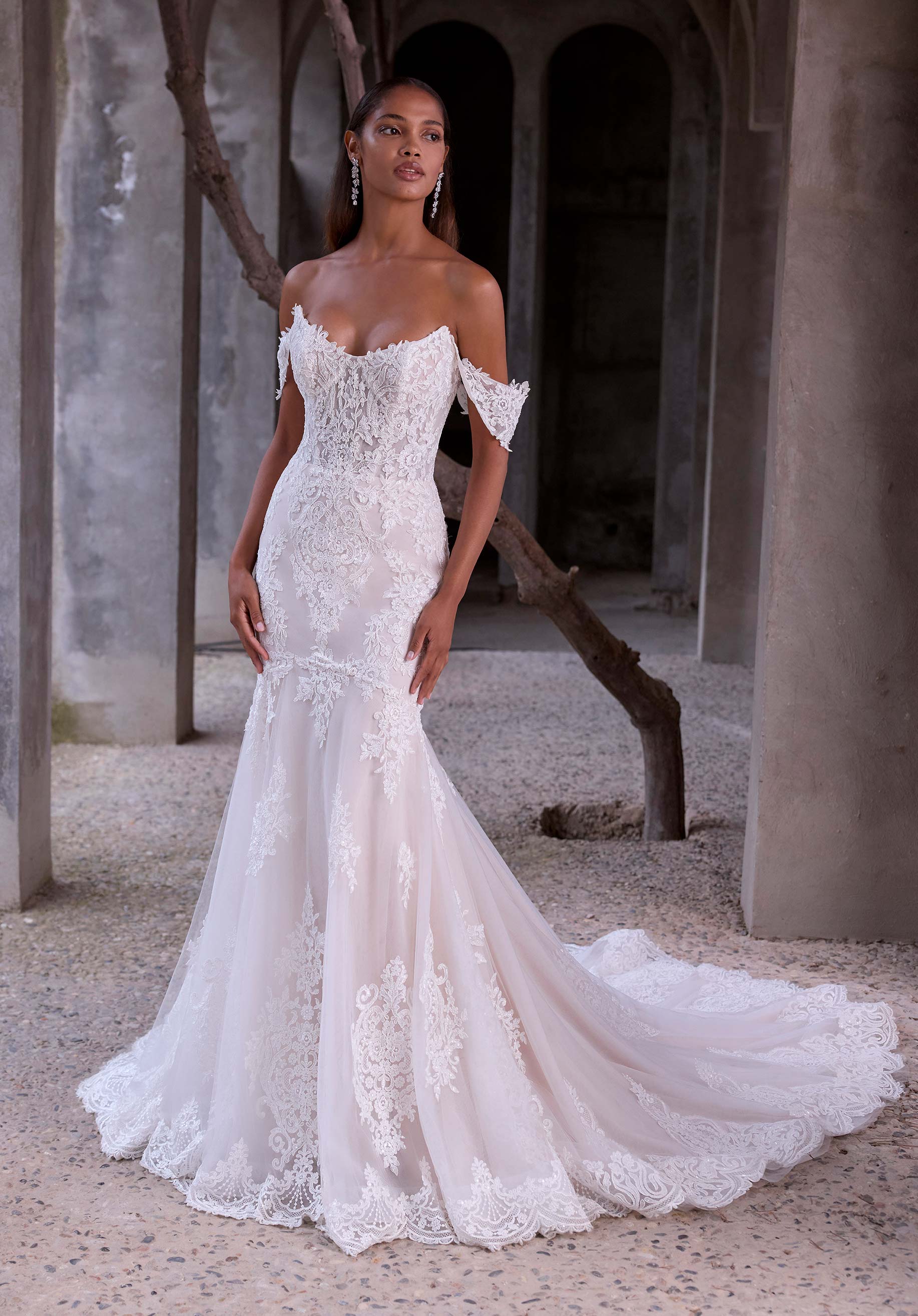 morilee-calista-brautkleid-meerjungfrau-aus-spitze-mit-sleevs-und-schleppe image 1