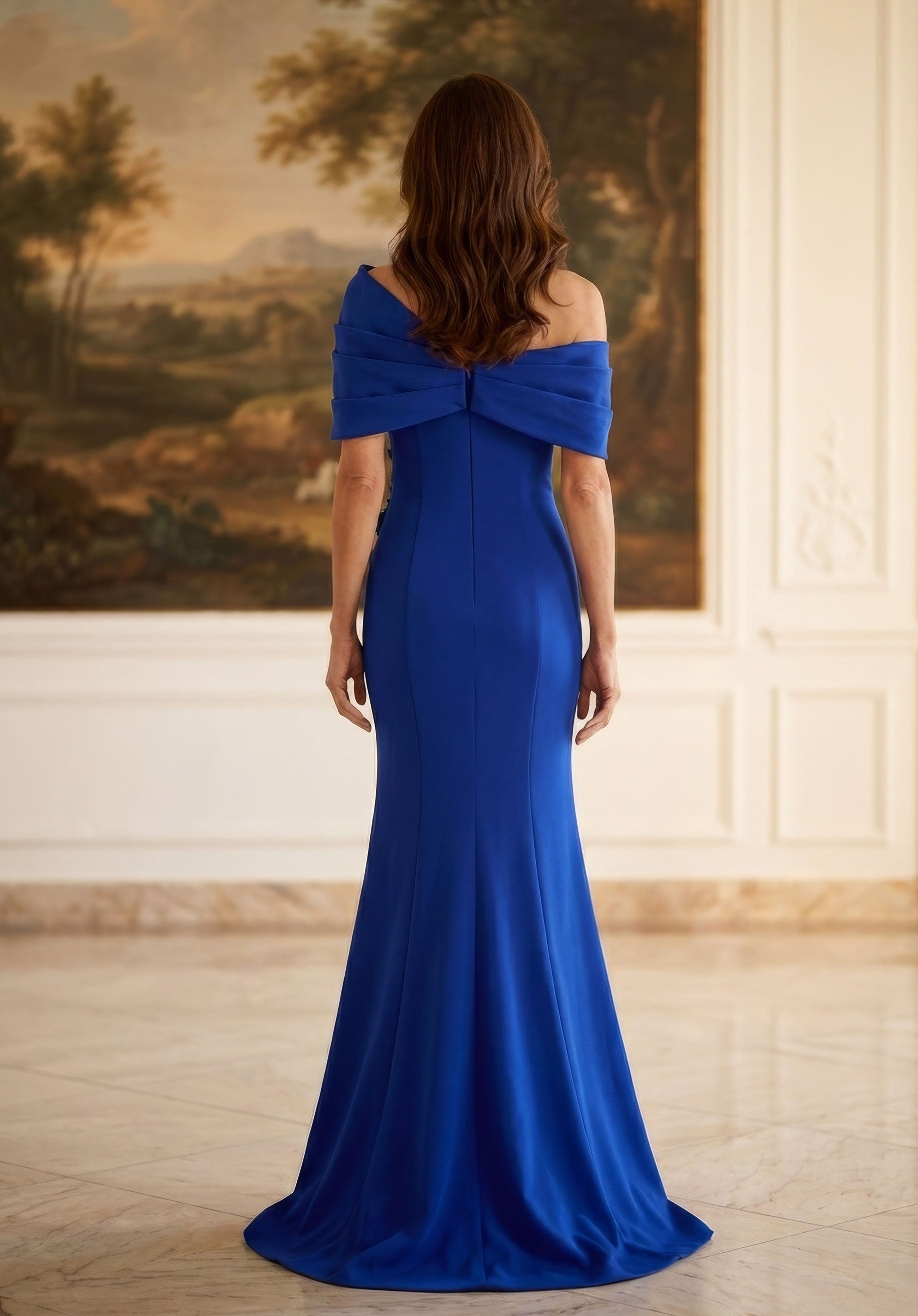 morilee-abendkleid-one-shoulder-stretch-crepe-mit-3d-blumen-und-schlitz image 3
