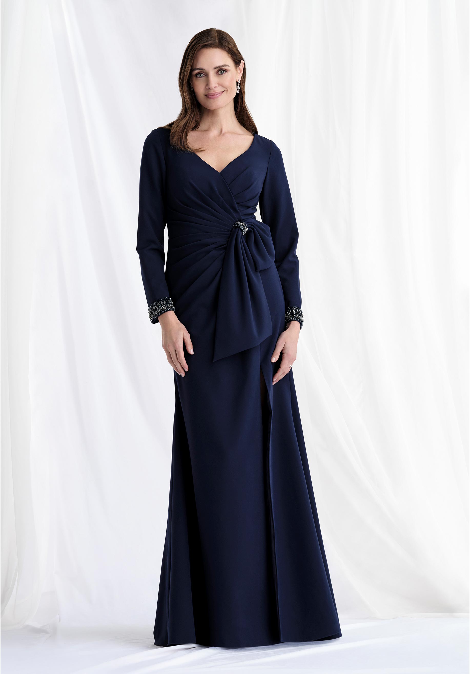 morilee-scuba-knit-fit-and-flare-abendkleid-mit-schleife image 2