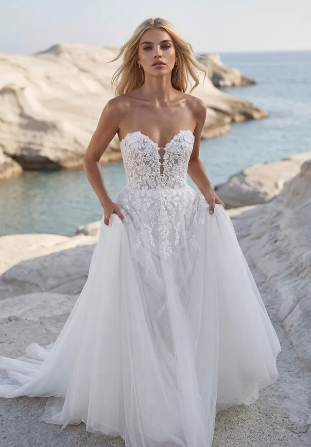 morilee-tansy-a-linie-brautkleid-mit-glitzer-t-ll image 1