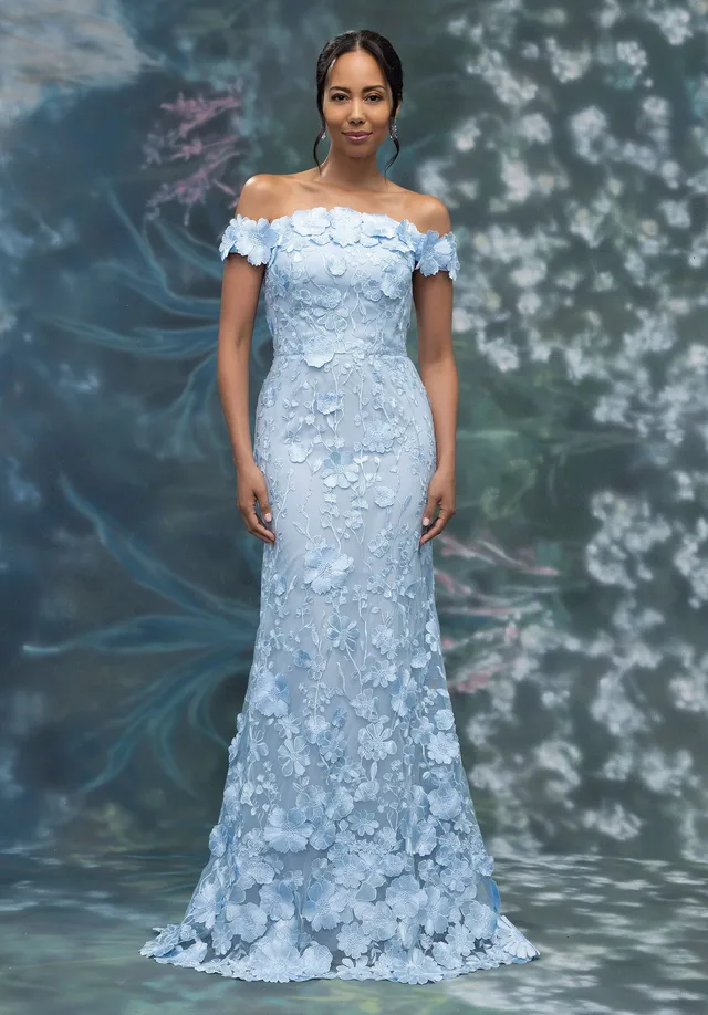 morilee-abendkleid-fit-flare-mit-floraler-threadwork-stickerei-off-shoulder image 1
