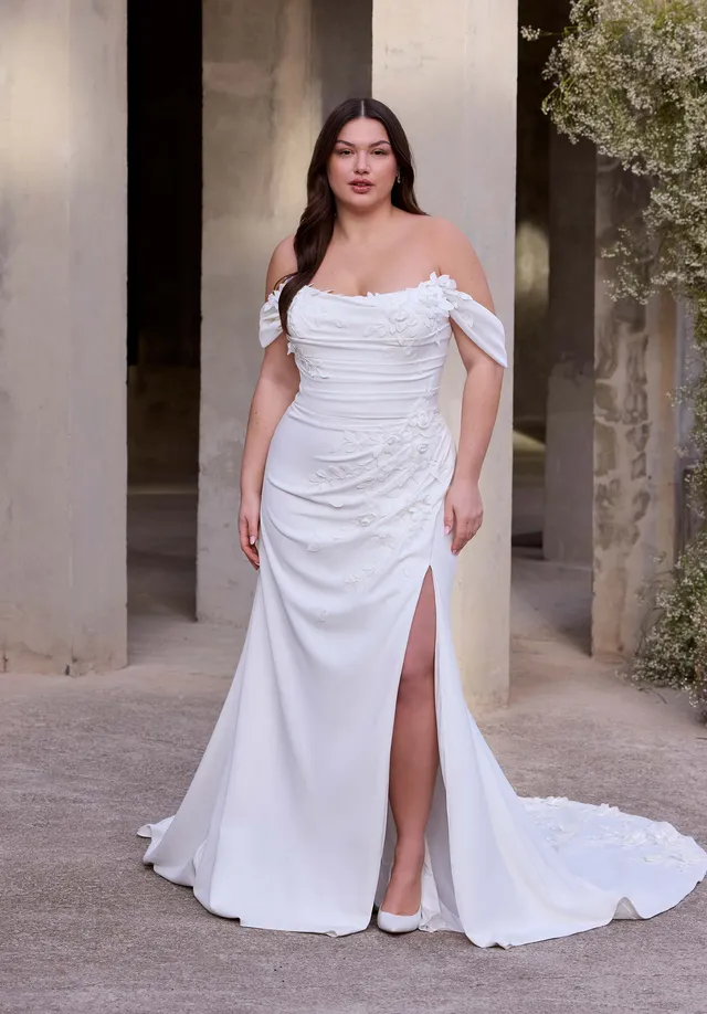 morilee-rea-style-2997-brautkleid-tr-gerlose-crepe-robe-mit-drapierung-und-schli image 1