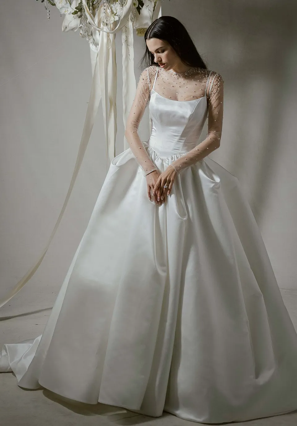 morilee-elodie-brautkleid-ballkleid-aus-pick-up-satin-mit-corsage image 1