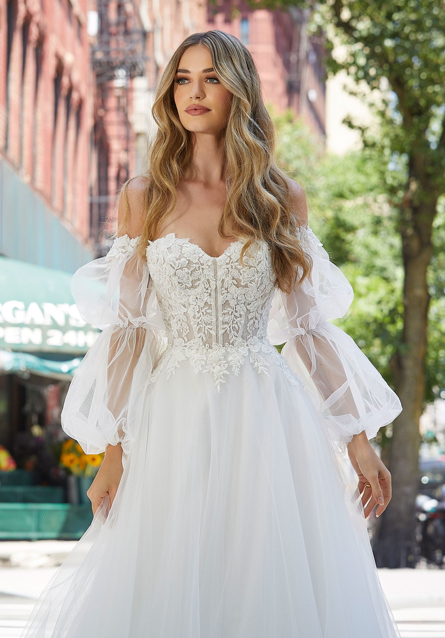morilee-puff-rmel-mit-spitzen-applikationen-abnehmbare-braut-rmel-aus-netz image 1
