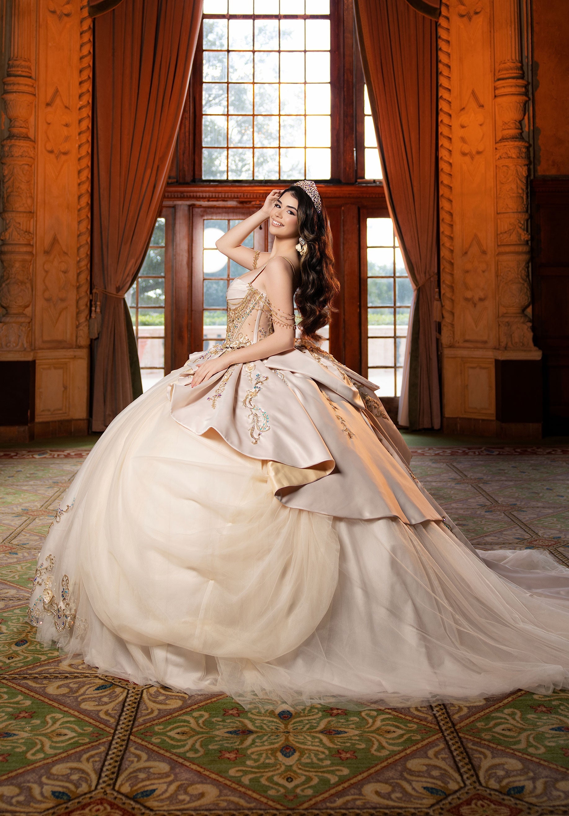 morilee-celina-quincea-era-kleid-3-teilig-mit-t-ll-ballrock image 3
