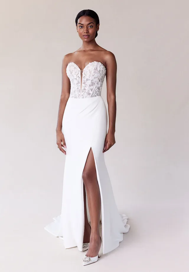 morilee-schyler-brautkleid-sheath-mit-corsage-und-schlitz image 1