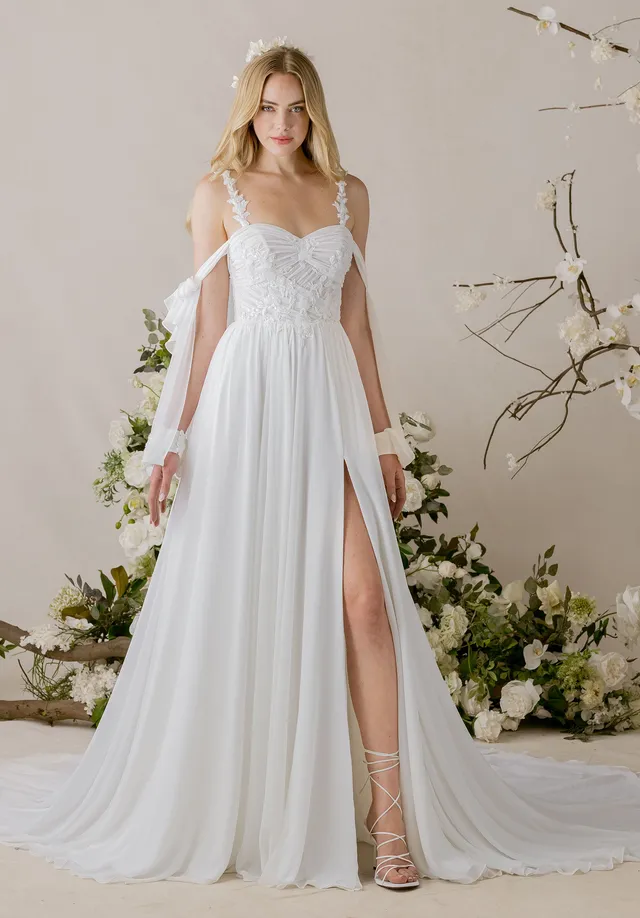 morilee-cyn-a-linie-brautkleid-mit-bischofs-rmeln image 1