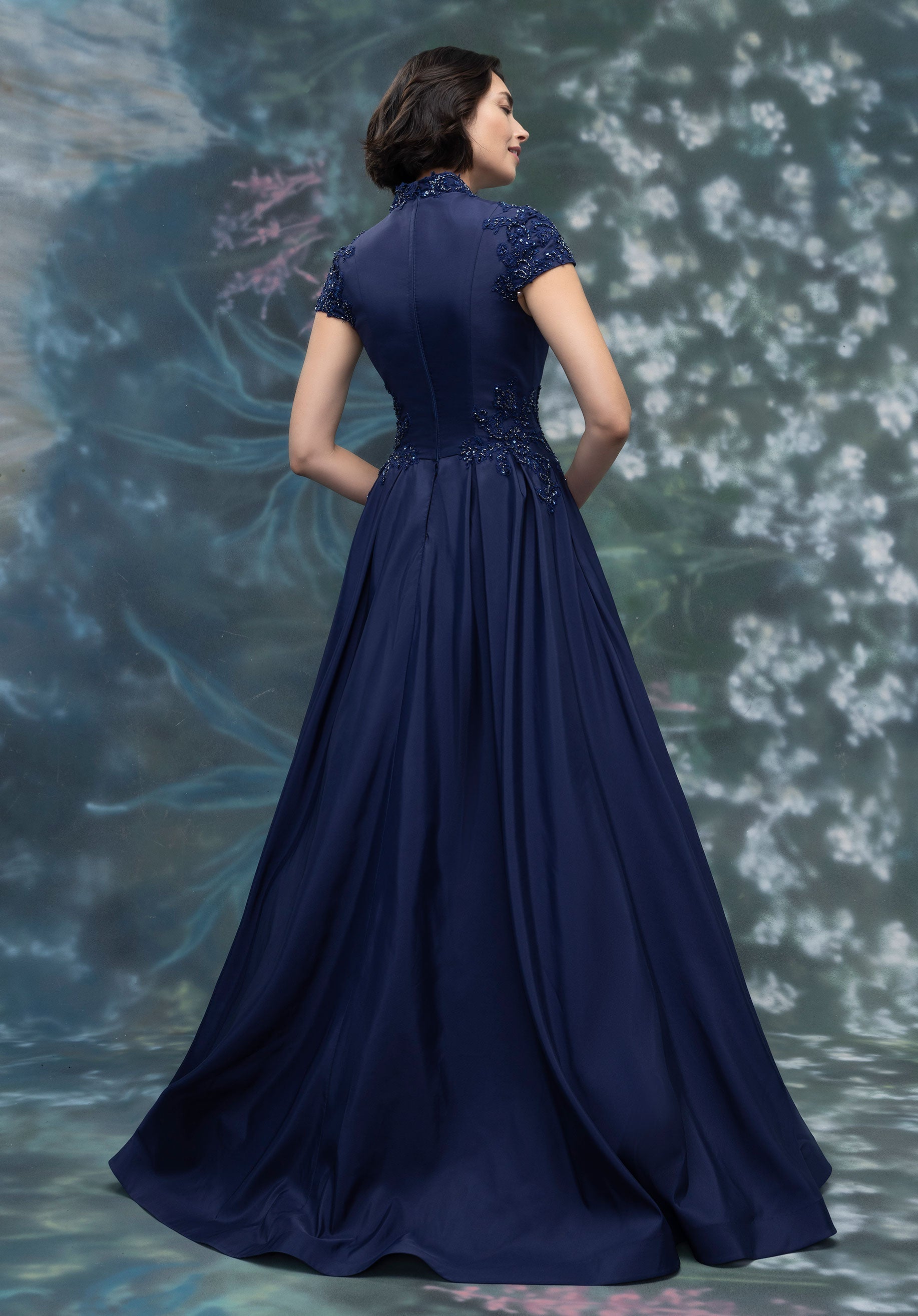 morilee-cap-sleeve-taft-a-linie-abendkleid image 3