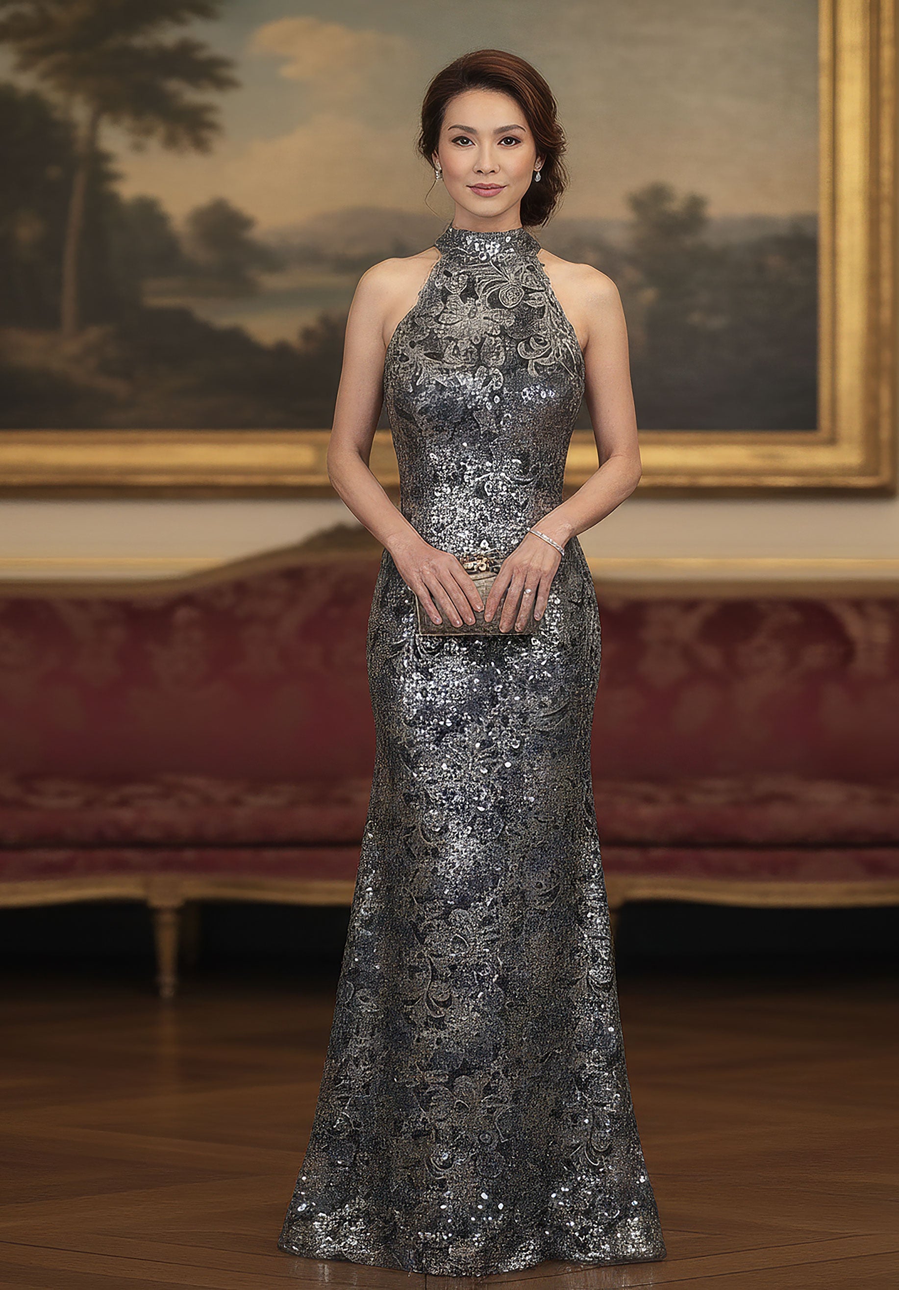 morilee-collar-halter-pailletten-t-ll-abendkleid image 3