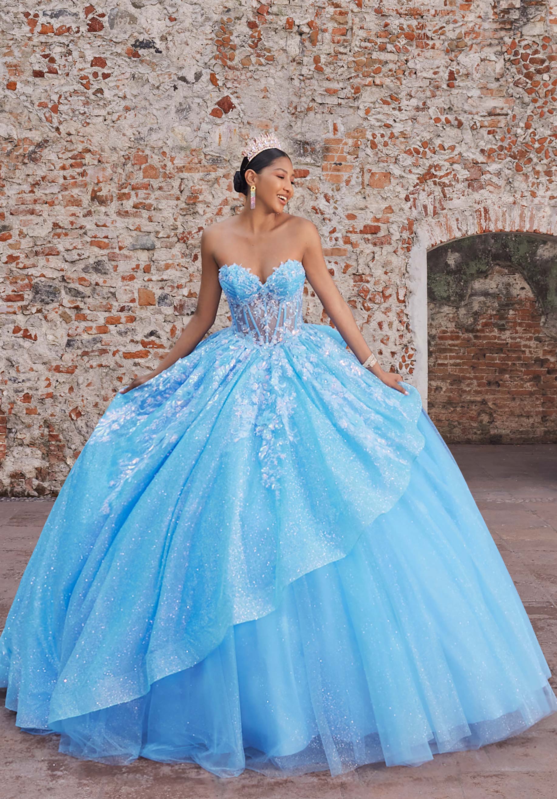 morilee-vizcaya-avery-quincea-era-kleid-glitzer-t-ll-mit-korsett image 2