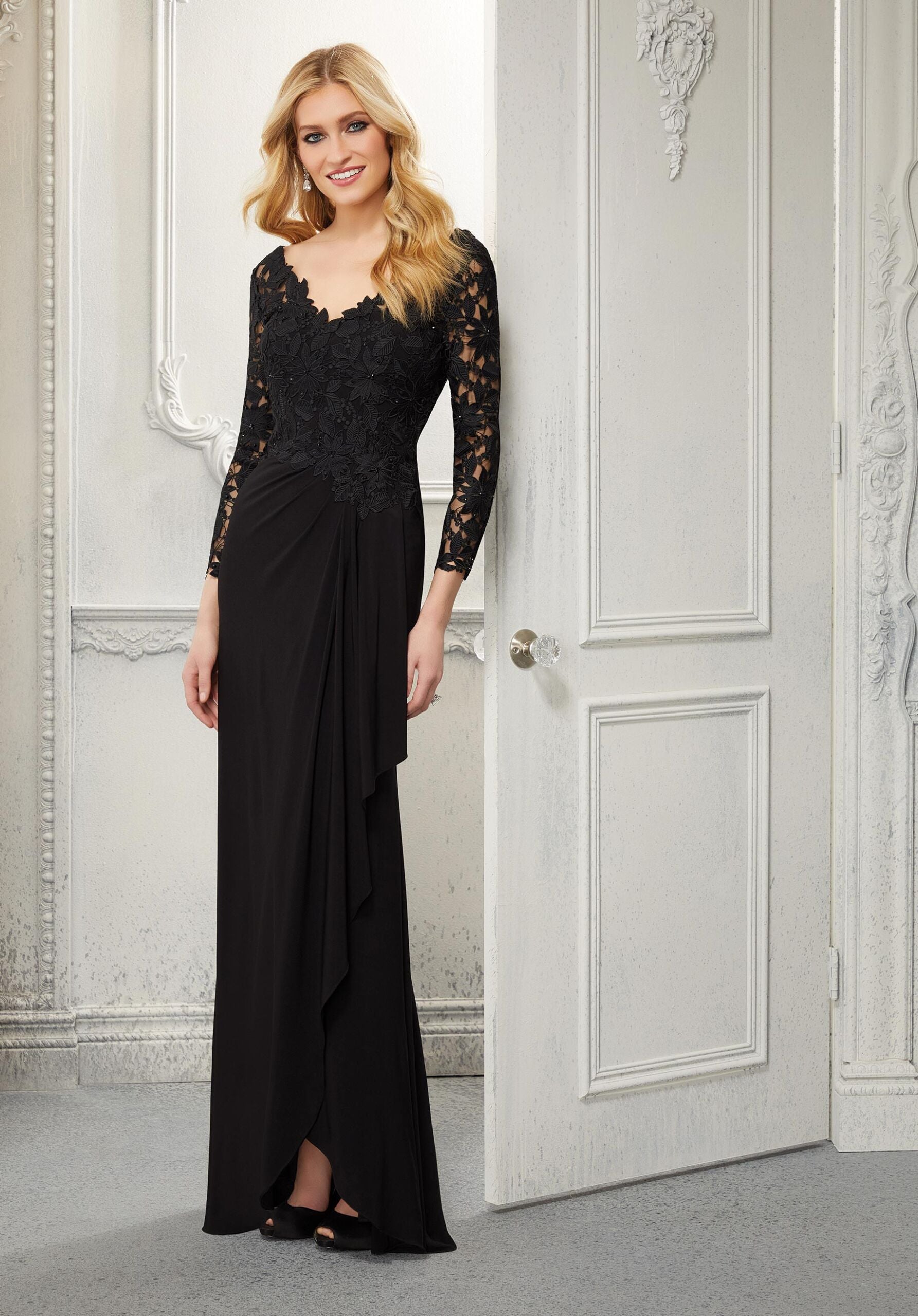 morilee-abendkleid-sheath-jersey-spitze-langarm-v-ausschnitt image 3