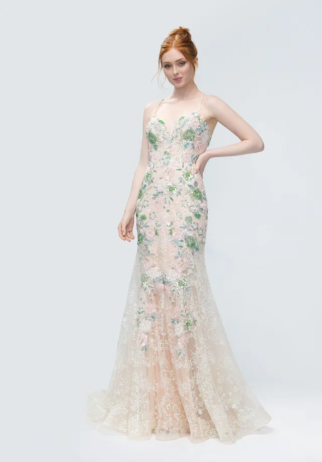 morilee-cat-eye-mermaid-partykleid-aus-glitzer-spitze-und-t-ll image 1