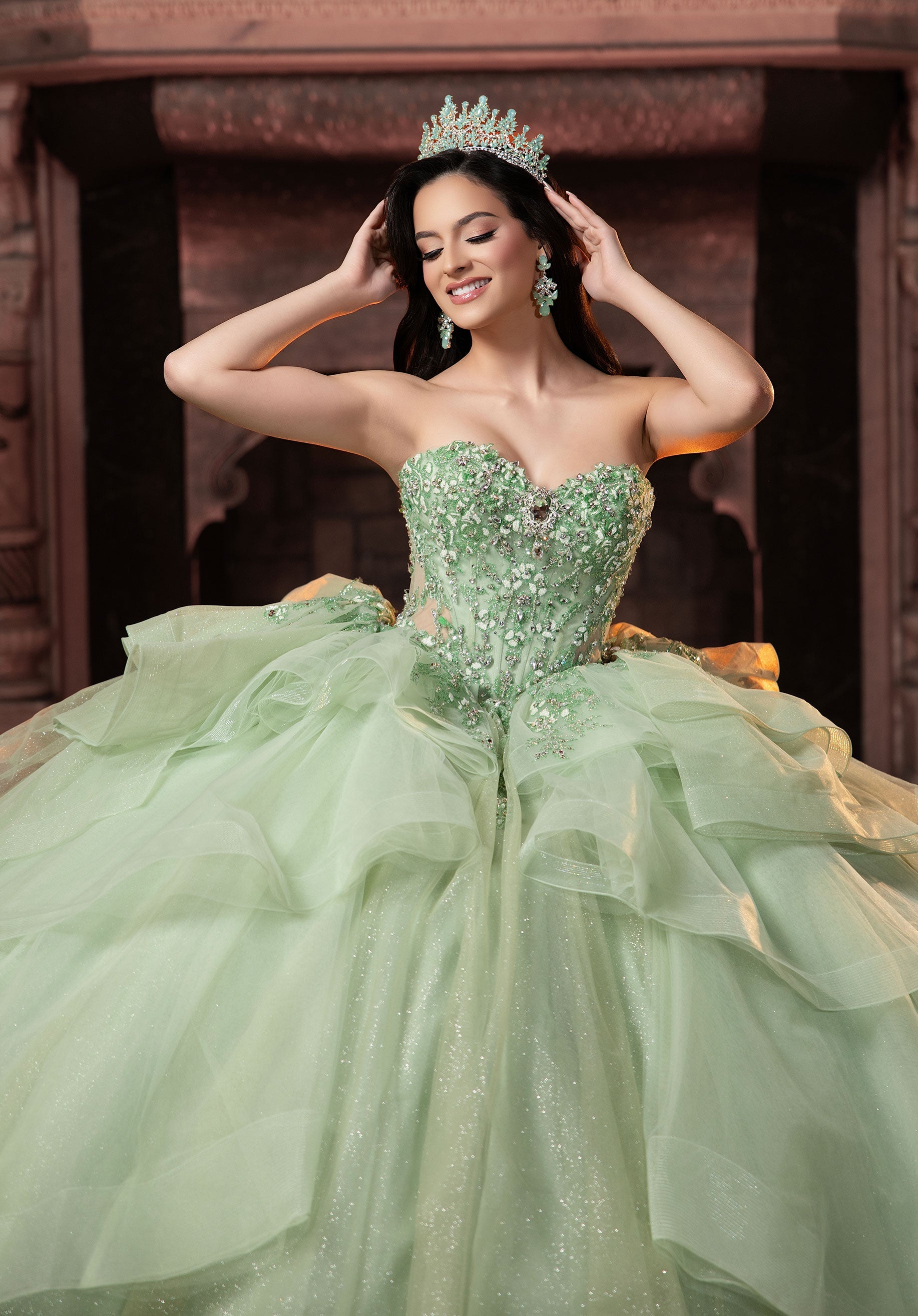 morilee-vizcaya-celemente-quincea-era-kleid-glitzer-t-ll-mit-corsage-und-abnehmb image 2