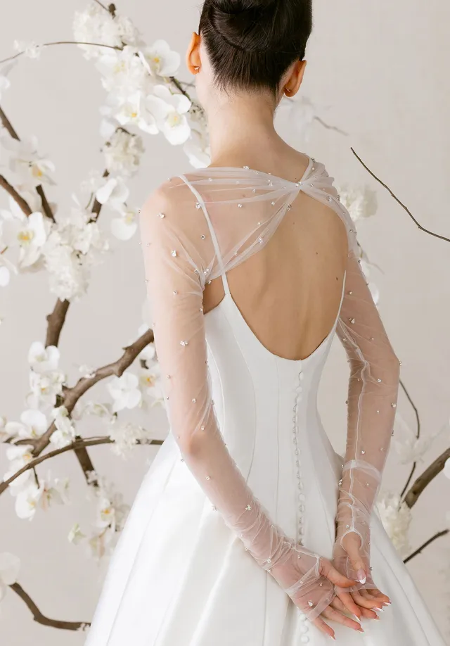 morilee-bolero-mit-twist-r-cken-und-strass-brautbolero image 1