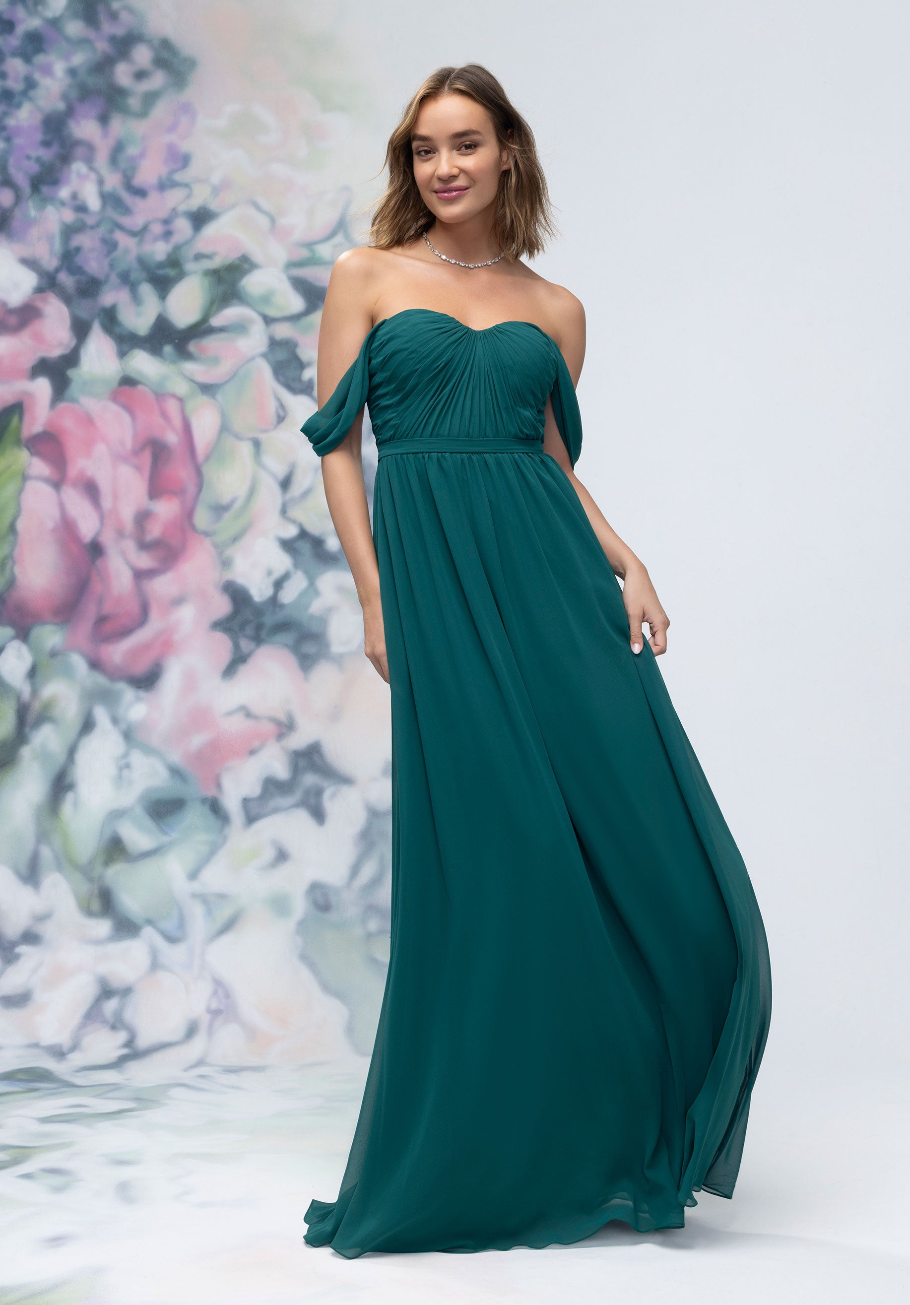 morilee-brautjungfernkleid-a-linie-chiffon-sweetheart-gerafft-off-shoulder image 3