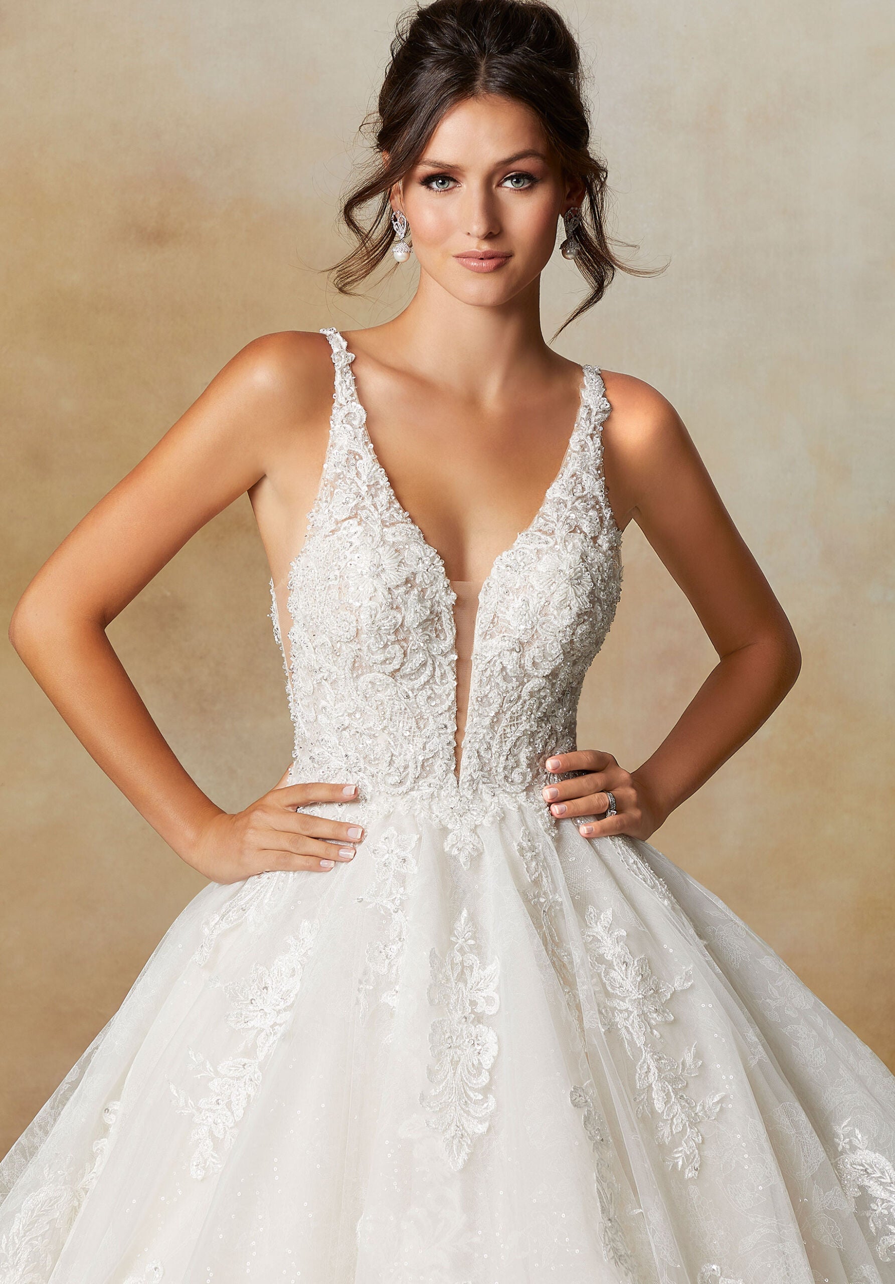 morilee-sage-brautkleid-glitzer-ballkleid-mit-schleppe image 2