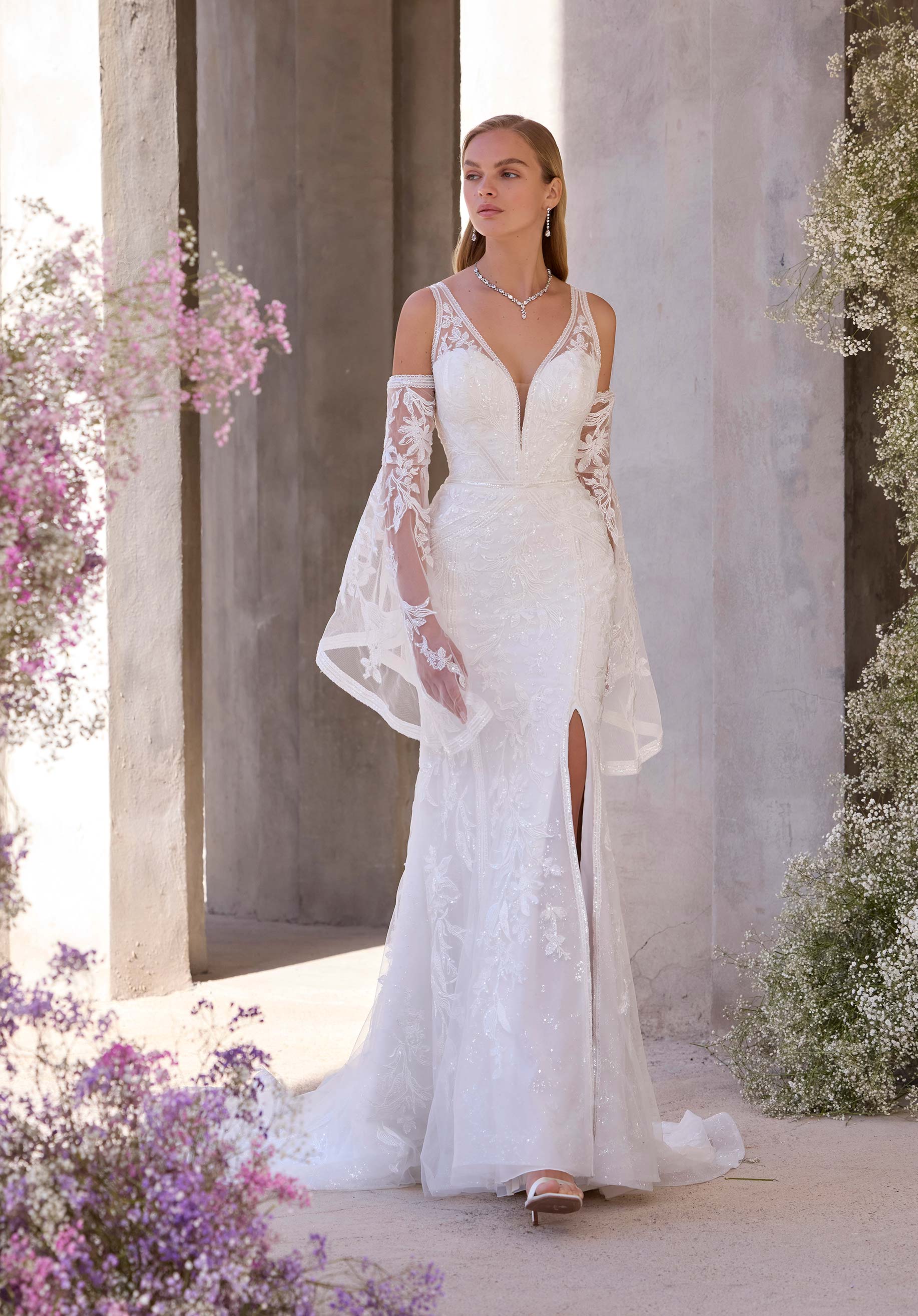 morilee-tem-brautkleid-mit-v-ausschnitt-und-abnehmbaren-bell-rmeln image 1
