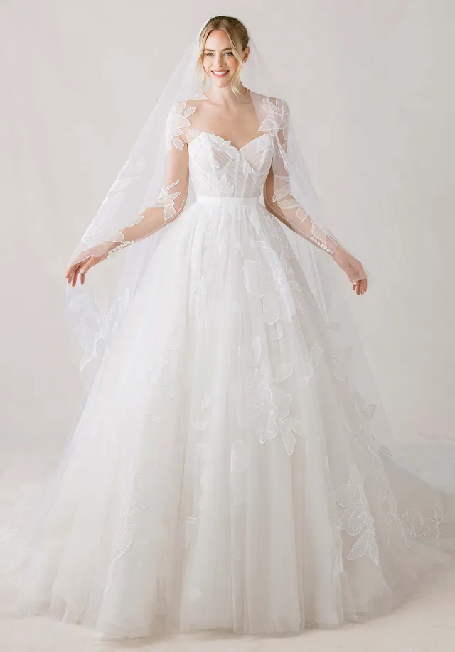 morilee-chass-a-linie-brautkleid-mit-illusionsjacke image 1