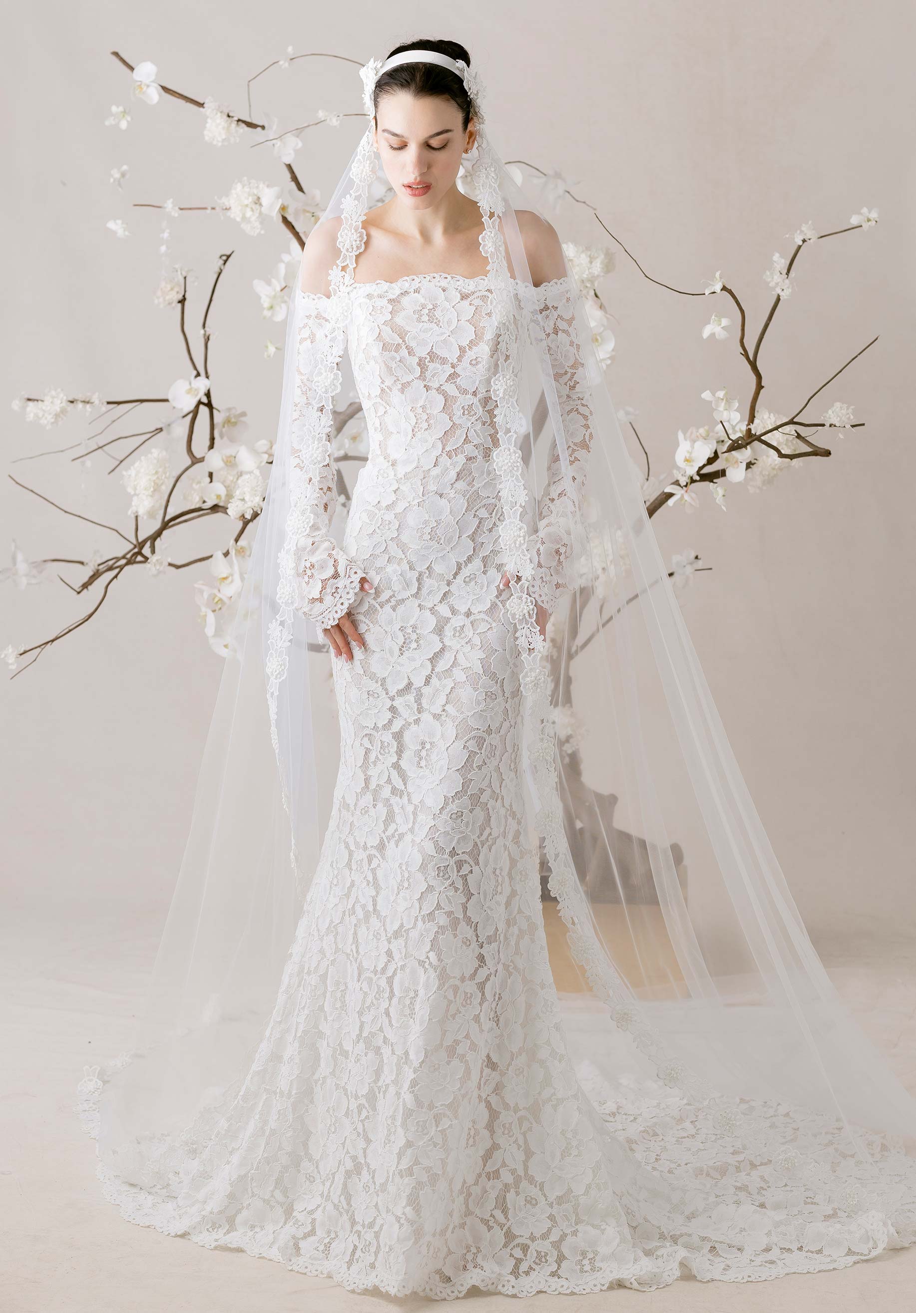 morilee-posy-brautkleid-mermaid-mit-langarm-und-peony-spitze image 2