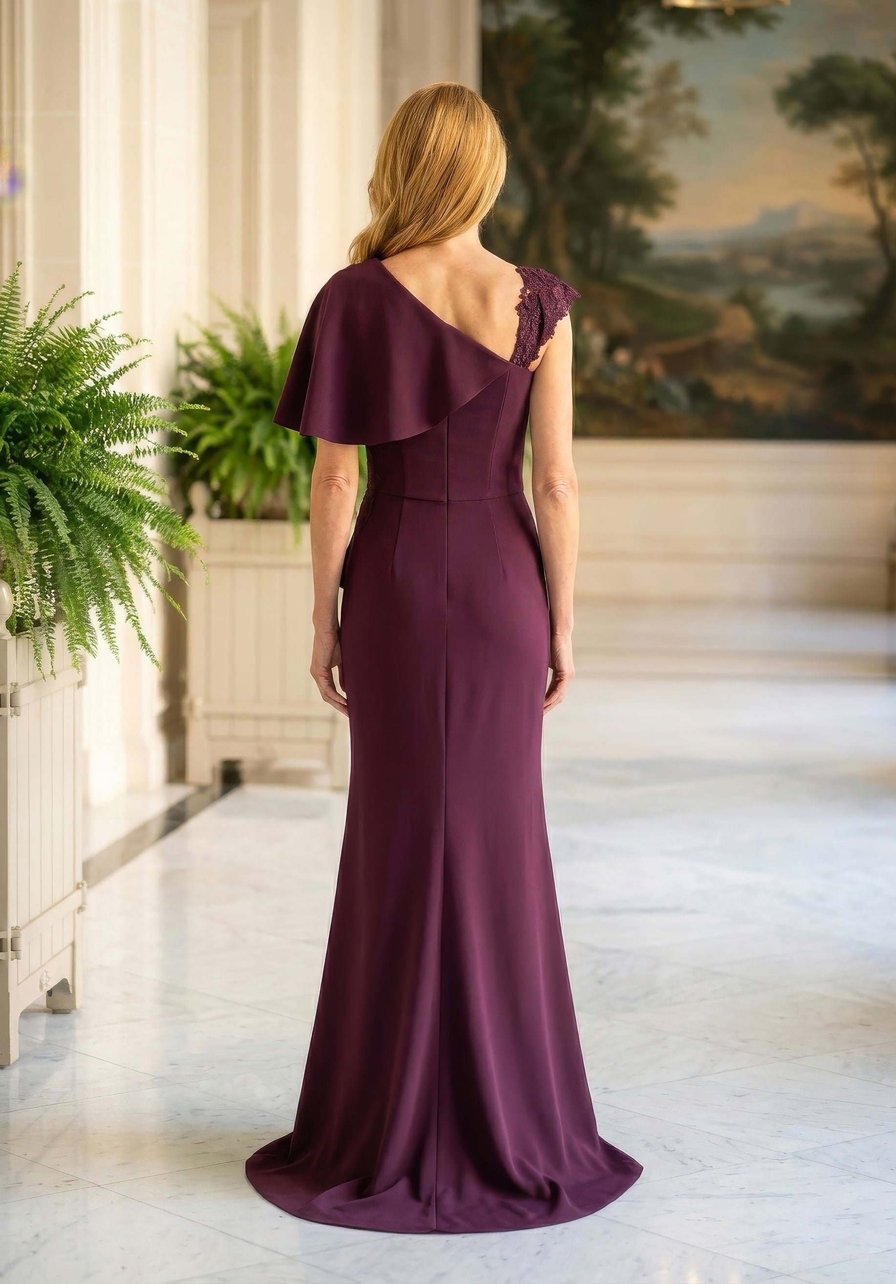 morilee-asymmetrical-fold-over-stretch-crepe-abendkleid image 3