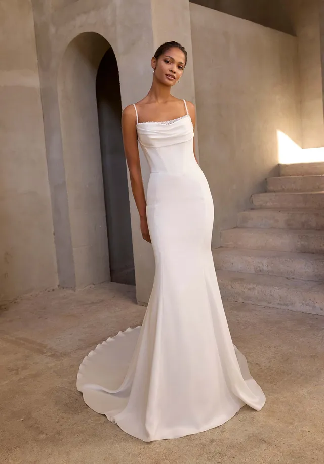 morilee-alia-brautkleid-fit-flare-satin-mit-cape image 1
