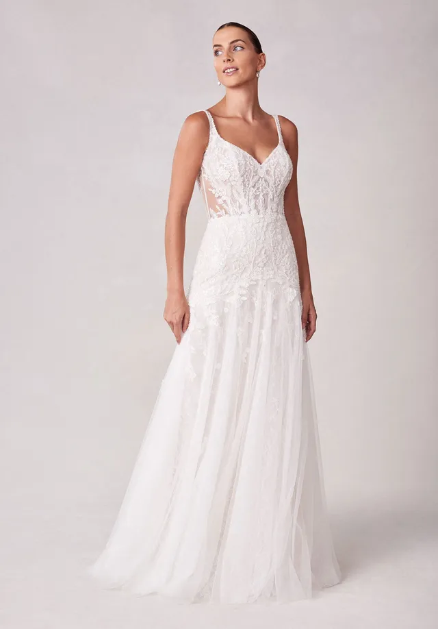 morilee-sutton-brautkleid-boho-a-linie-mit-botanik-spitze image 1