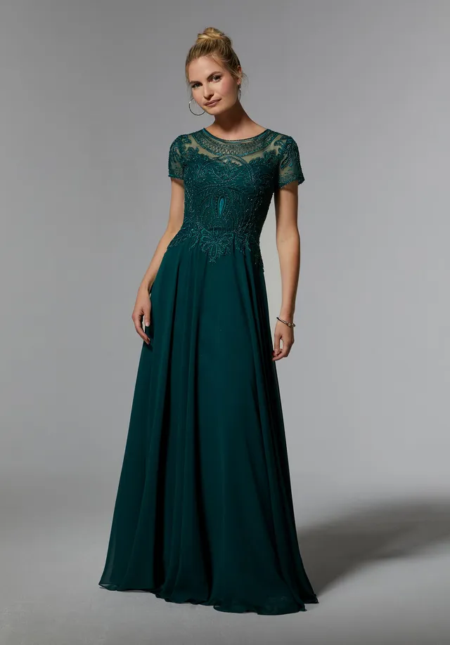 morilee-chiffon-abendkleid-mit-perlen-netz-bodice-und-illusionsr-cken image 1