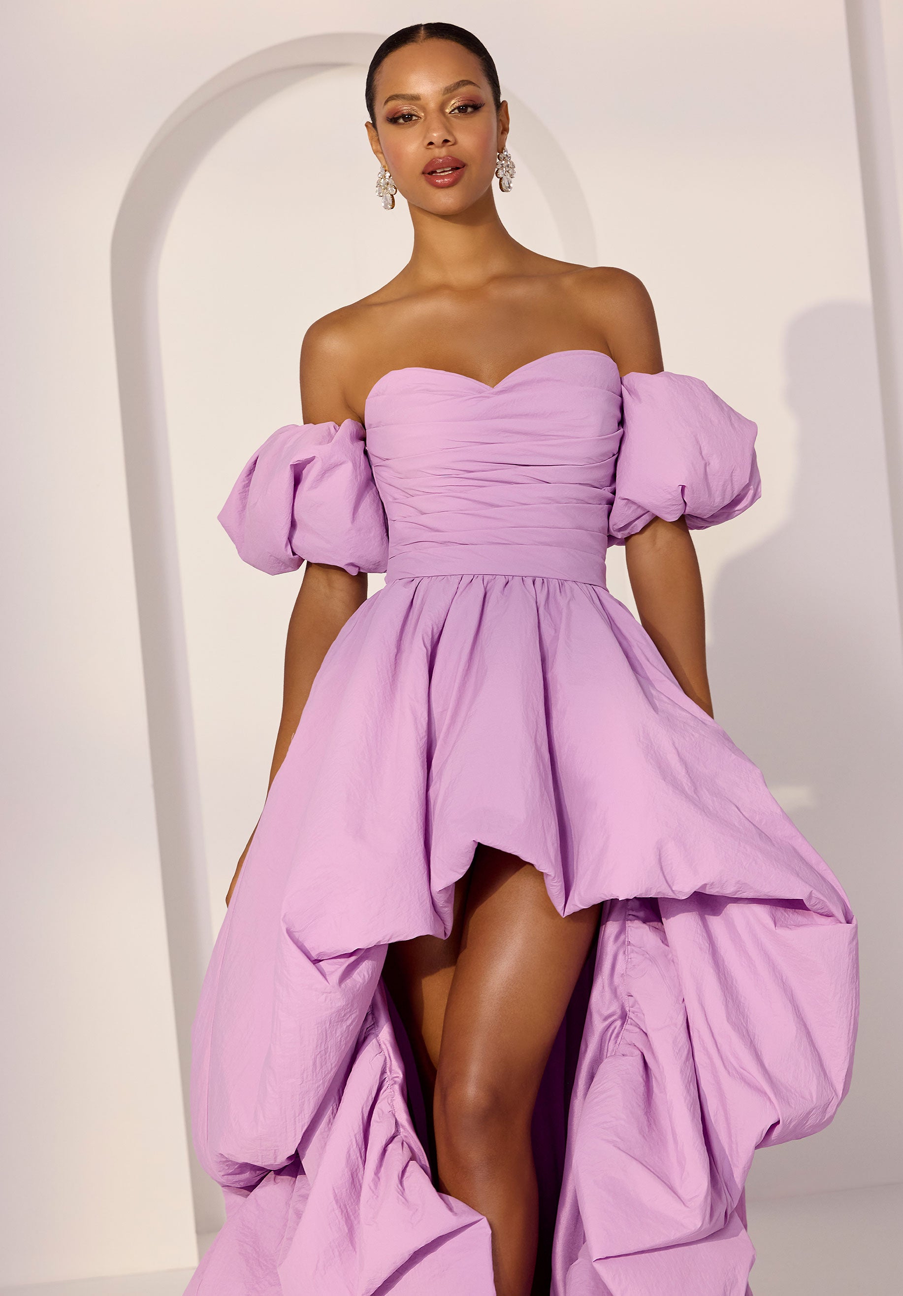 morilee-party-cocktailkleid-hi-low-aus-crepe-taft-mit-puff-rmeln image 2