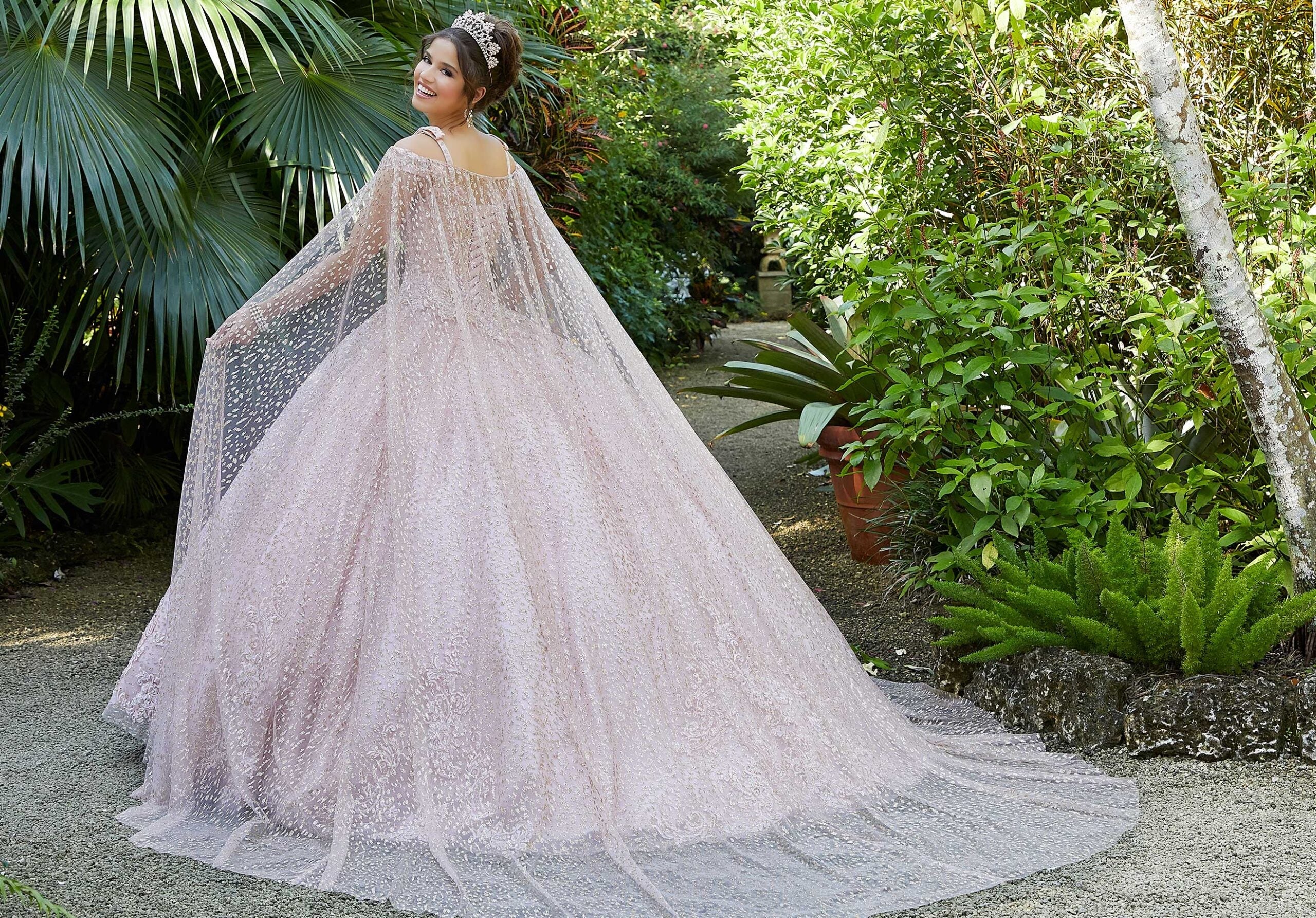 morilee-patterned-glitter-net-cape-braut-cape image 1