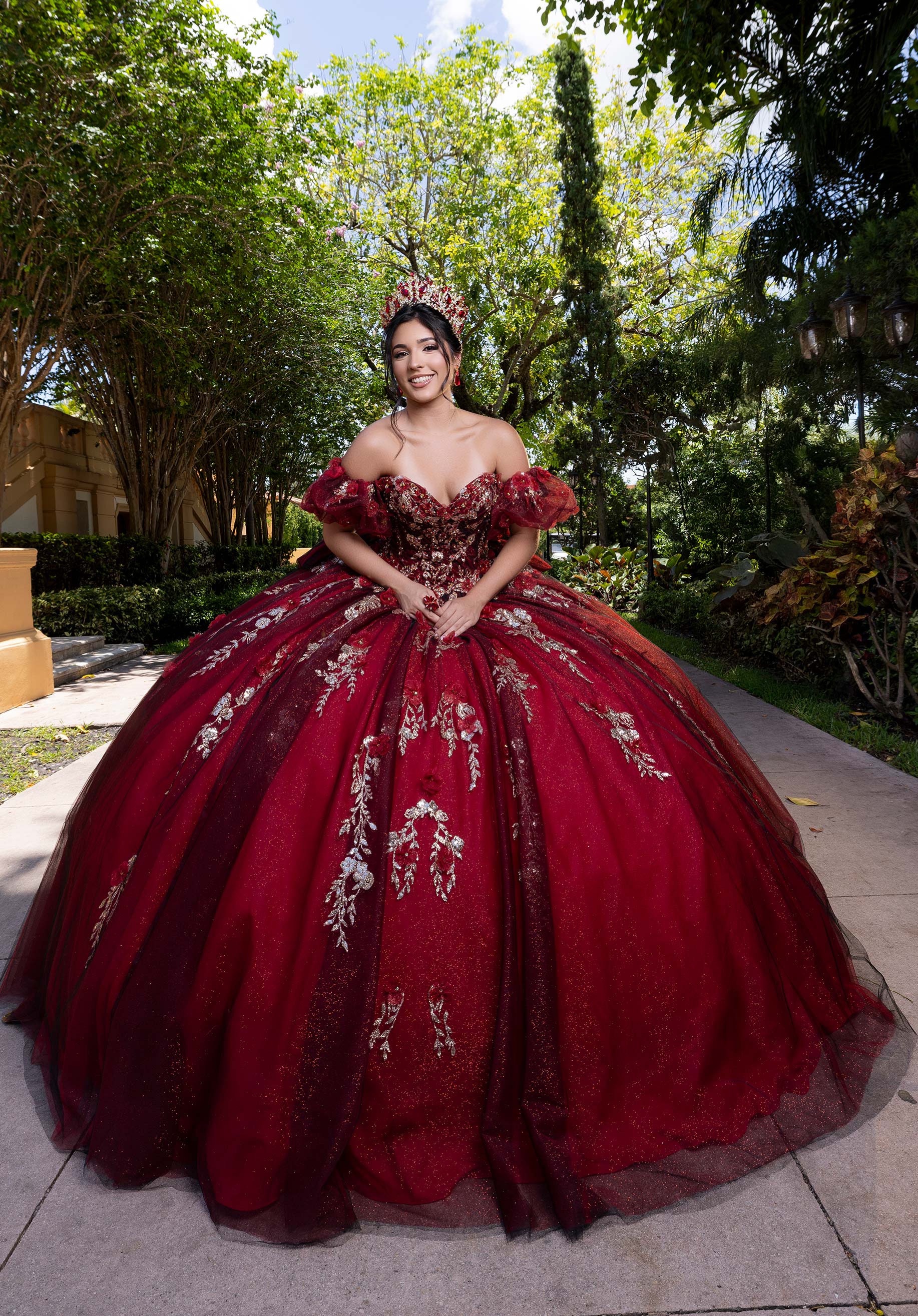 morilee-vizcaya-blair-quincea-era-kleid-mit-3d-bl-ten-und-puff-rmeln image 6