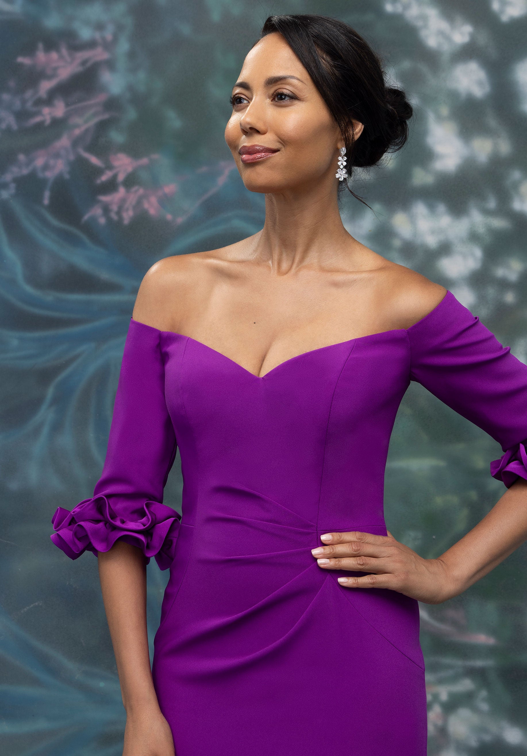 morilee-off-shoulder-crepe-abendkleid-fit-and-flare image 4