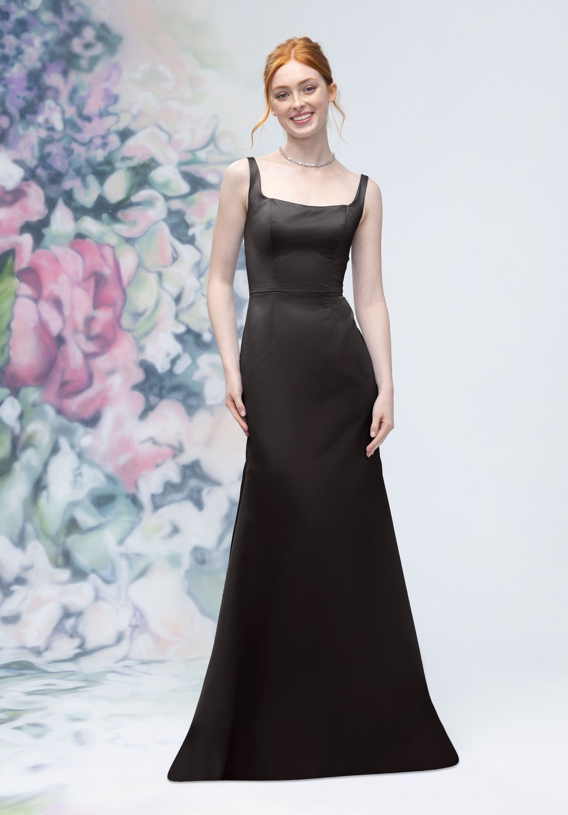 morilee-brautjungfernkleid-satin-square-neck-fit-and-flare image 6