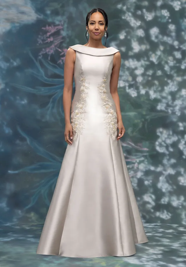 morilee-drop-waist-mikado-a-linien-abendkleid-mit-applikation image 1