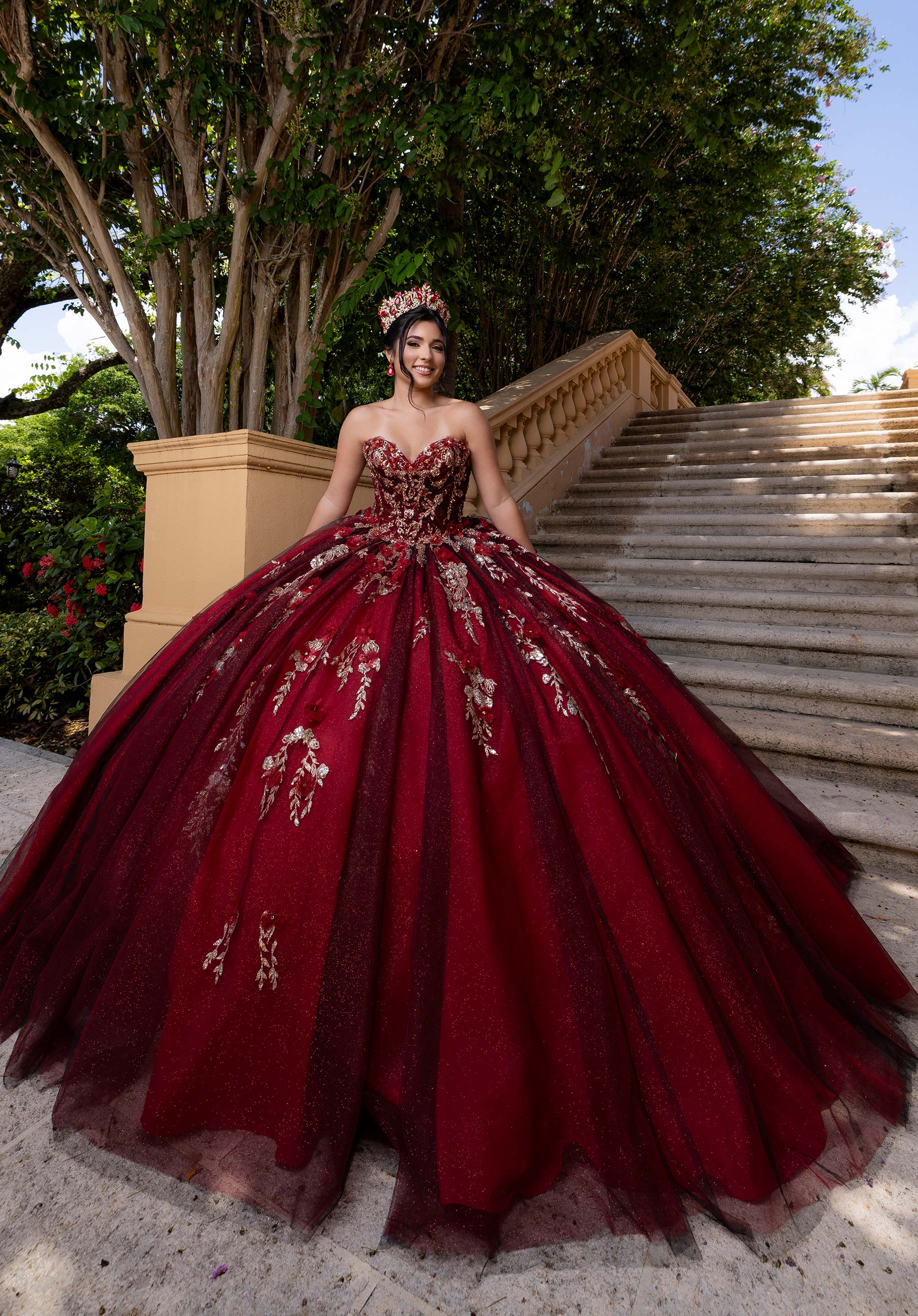 morilee-vizcaya-blair-quincea-era-kleid-mit-3d-bl-ten-und-puff-rmeln image 7