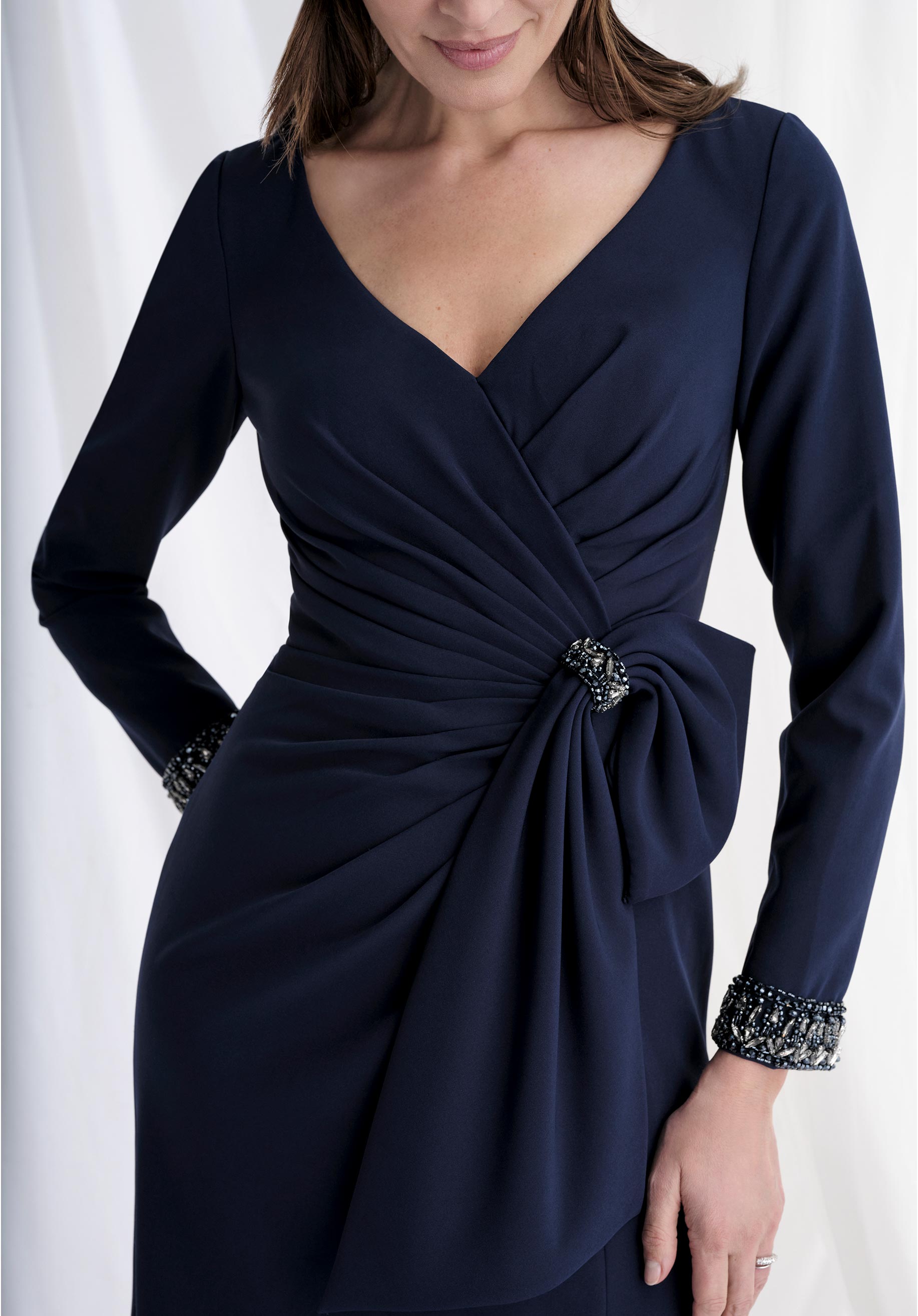 morilee-scuba-knit-fit-and-flare-abendkleid-mit-schleife image 4