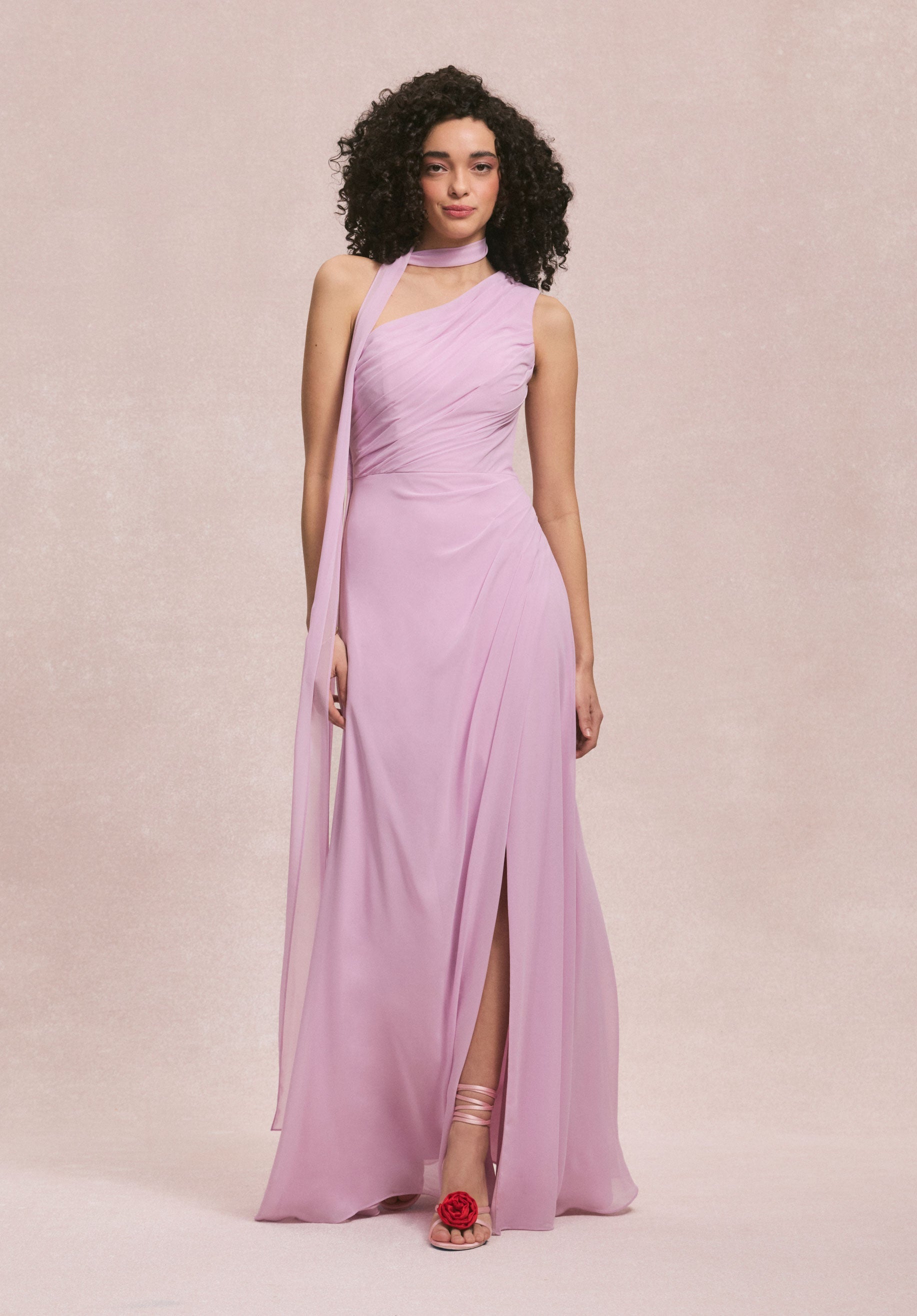 morilee-one-shoulder-chiffon-brautjungfernkleid-mit-schlitz image 1