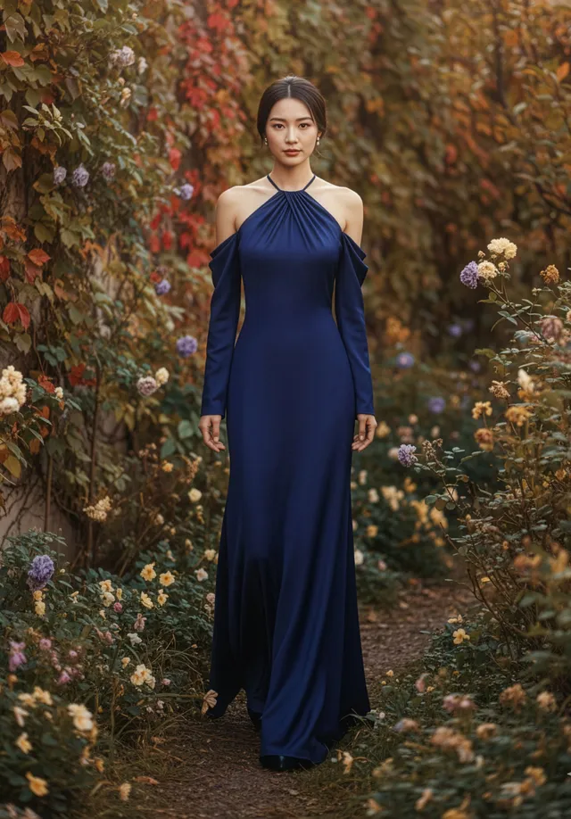 morilee-luxe-satin-brautjungfernkleid-halter-neck-mit-abnehmbaren-lang-rmeln image 1
