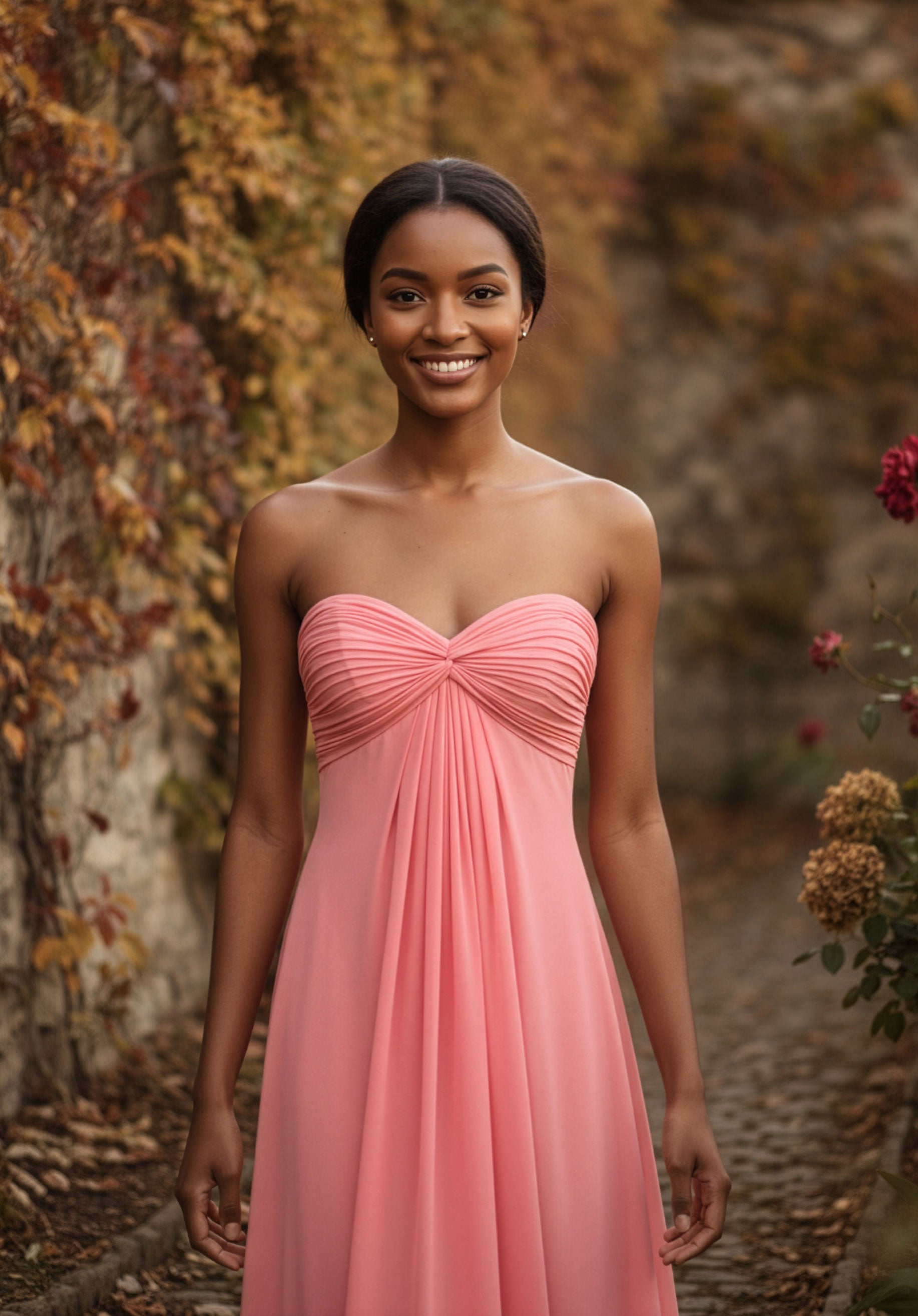 morilee-chiffon-brautjungfernkleid-mit-halstuch image 2