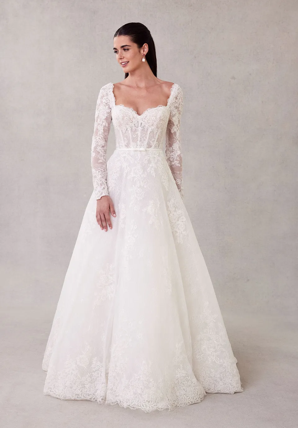 morilee-sannah-brautkleid-ballkleid-spitze-langarm image 1