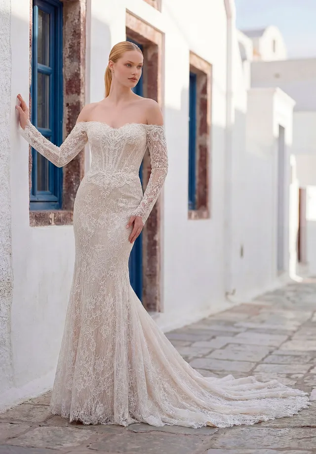 morilee-tania-brautkleid-fit-and-flare-mit-off-shoulder-langarm image 1