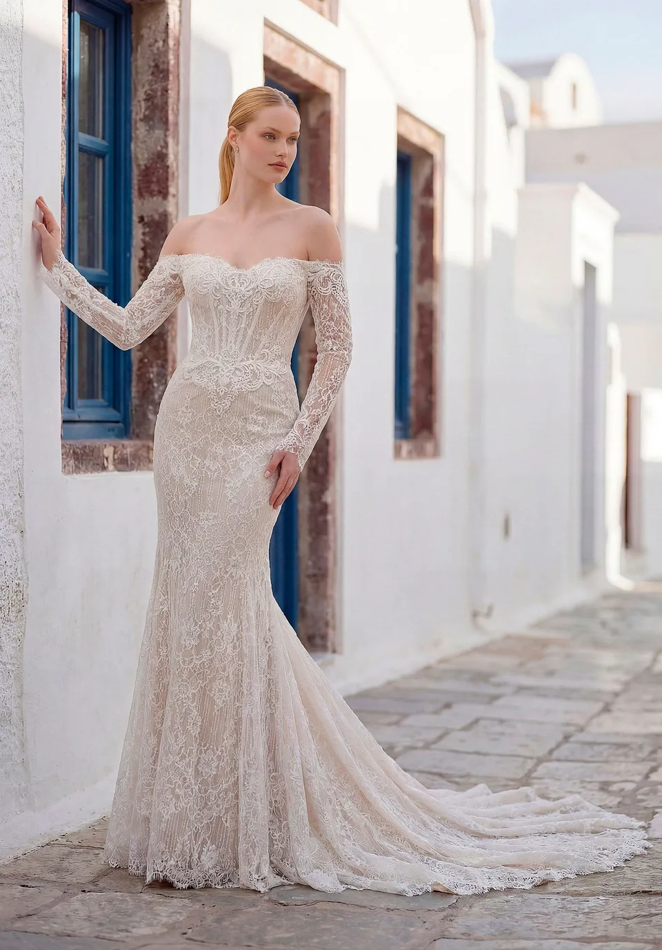 morilee-tania-brautkleid-fit-and-flare-mit-off-shoulder-langarm image 1