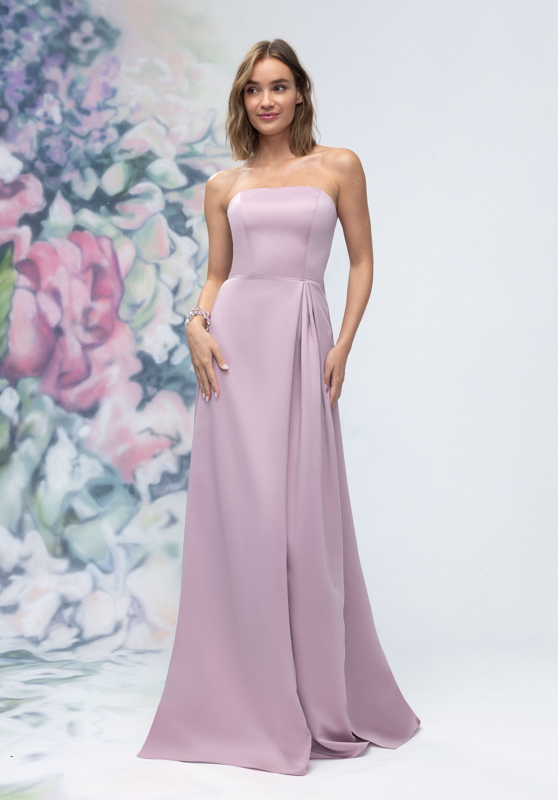 morilee-brautjungfernkleid-satin-tr-gerlos-mit-watteau-r-cken image 1