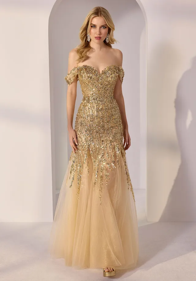 morilee-sweetheart-mermaid-partykleid-mit-pailletten-off-shoulder image 1