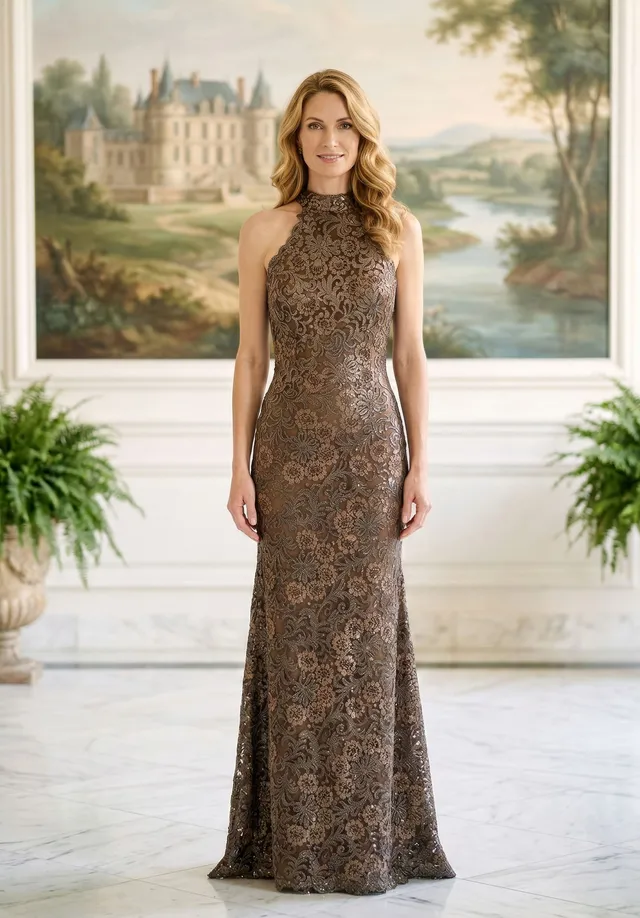 morilee-collar-halter-pailletten-t-ll-abendkleid image 1