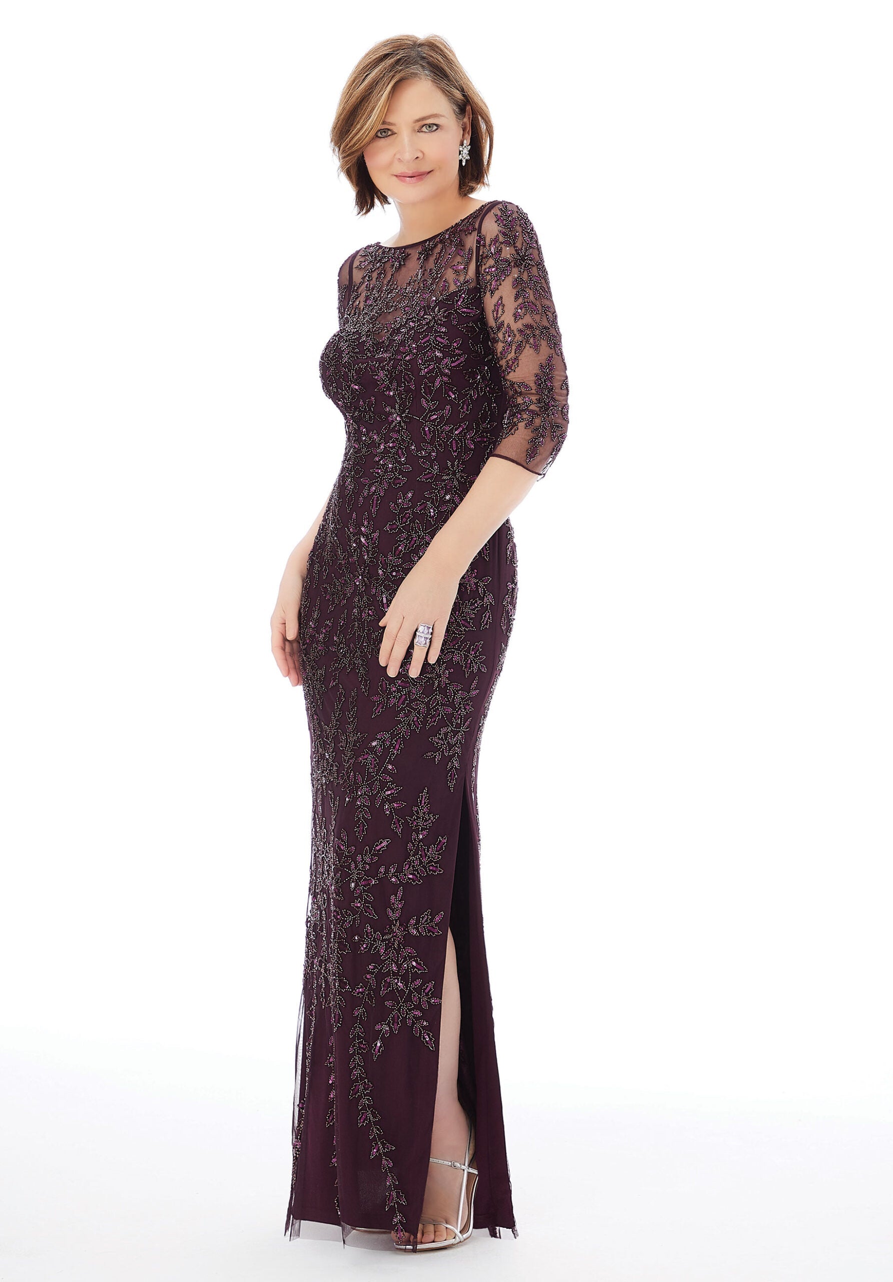 morilee-abendkleid-etuikleid-aus-netz-mit-perlenstickerei-3-4-arm image 3