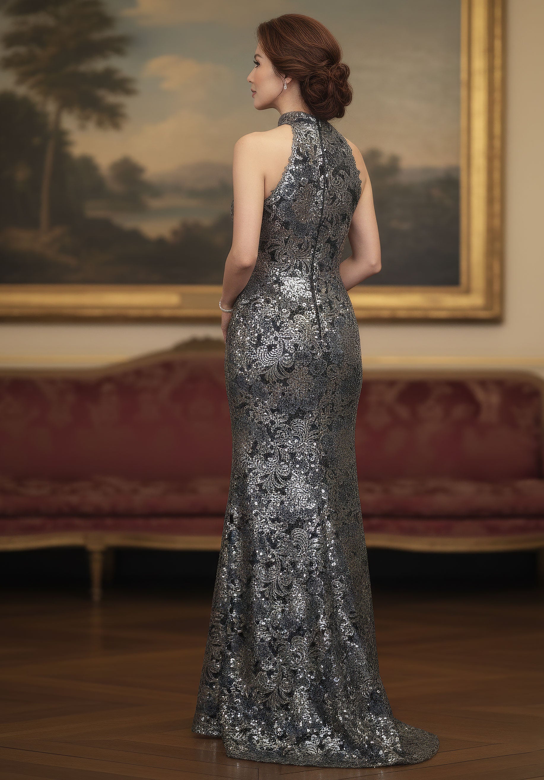 morilee-collar-halter-pailletten-t-ll-abendkleid image 5